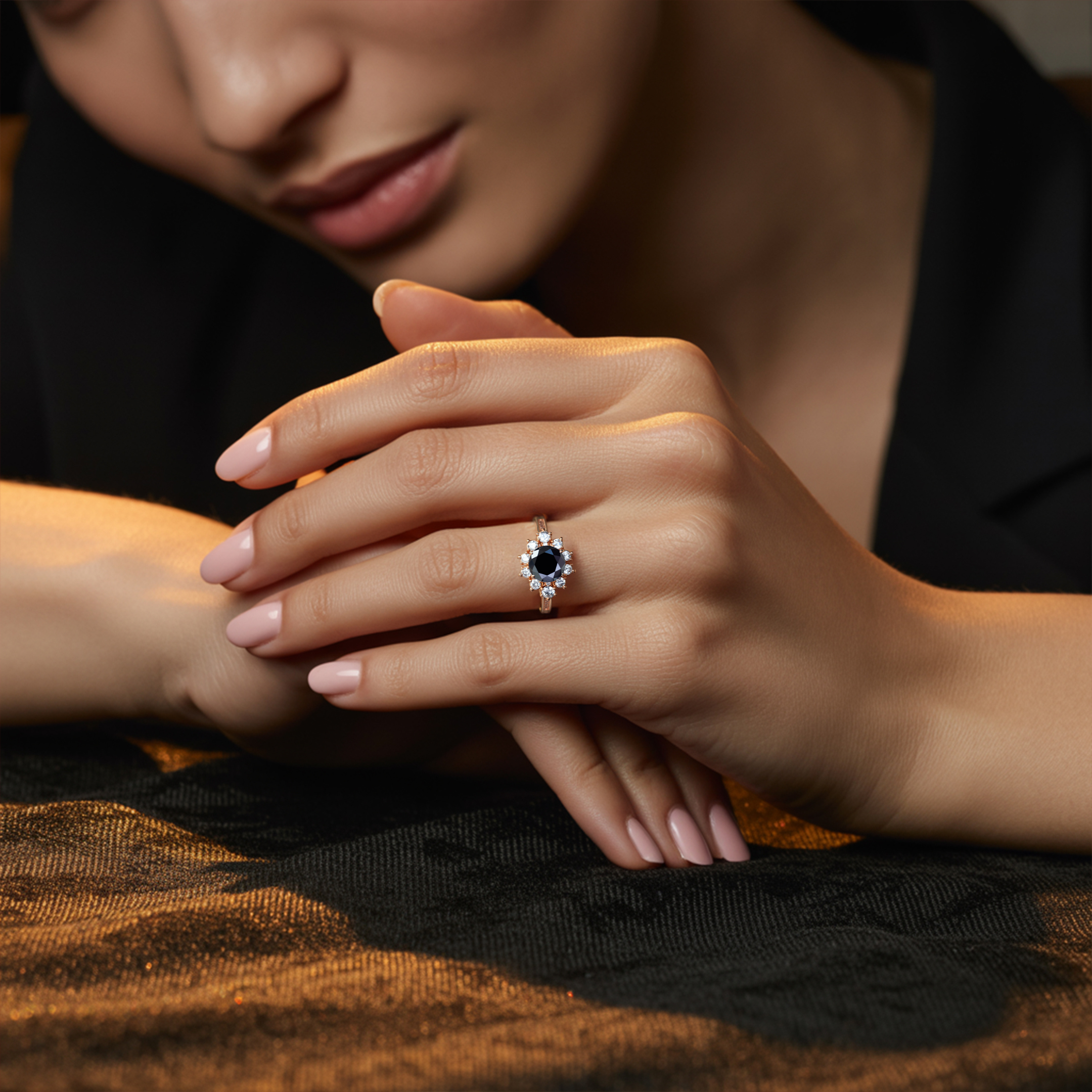 La Bague Bethany - Moissanite Noire