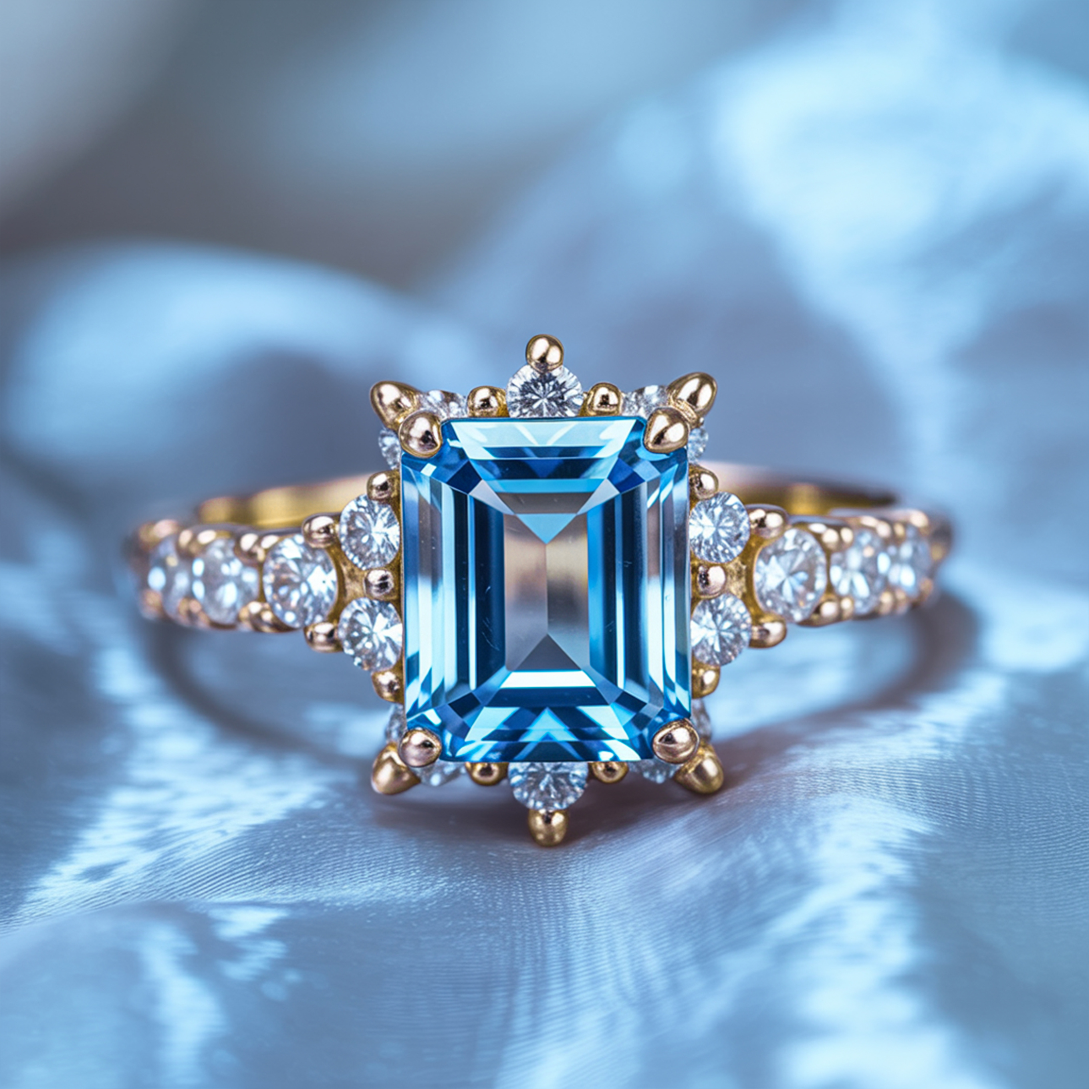 The Caterina Emerald Cut Moissanite Ring