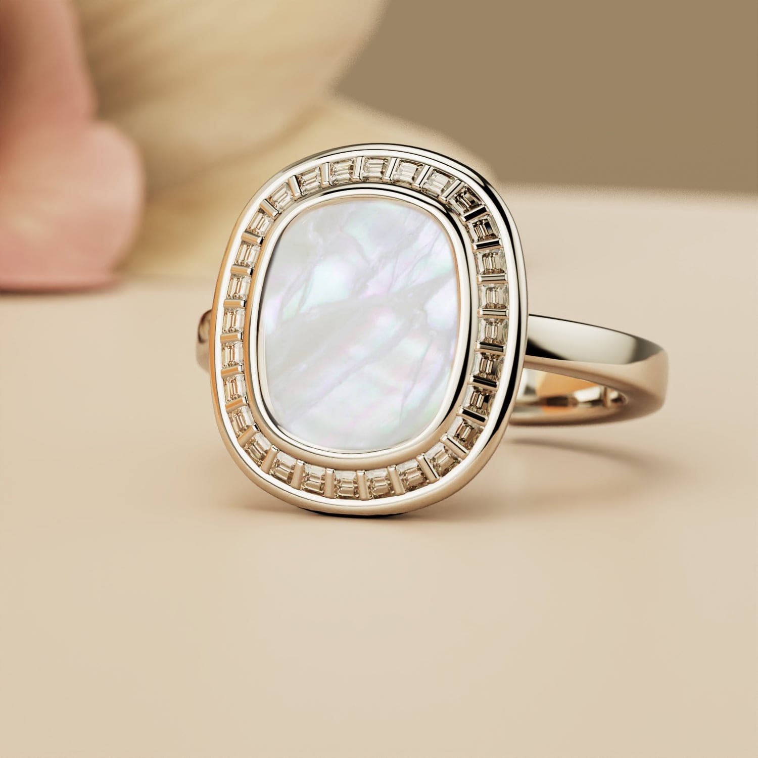 Rêve nacré : Bague en nacre - Argent sterling S925