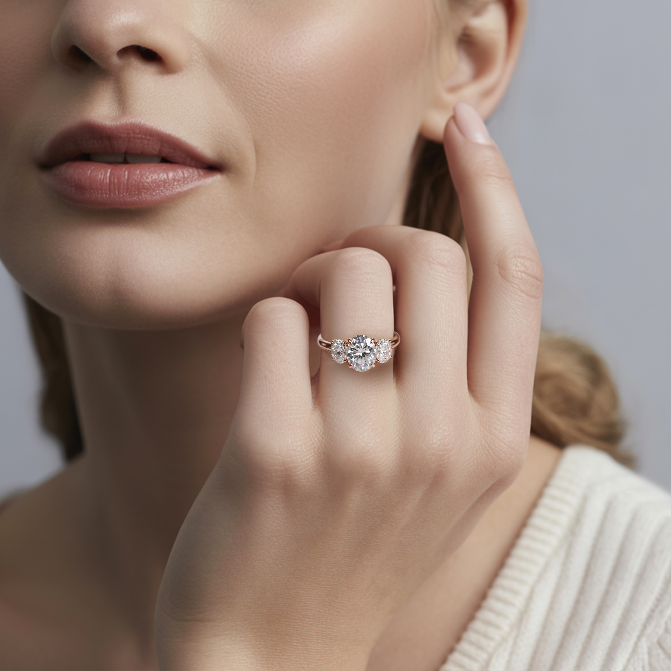 La Luna - Bague Moissanite Trois Pierres