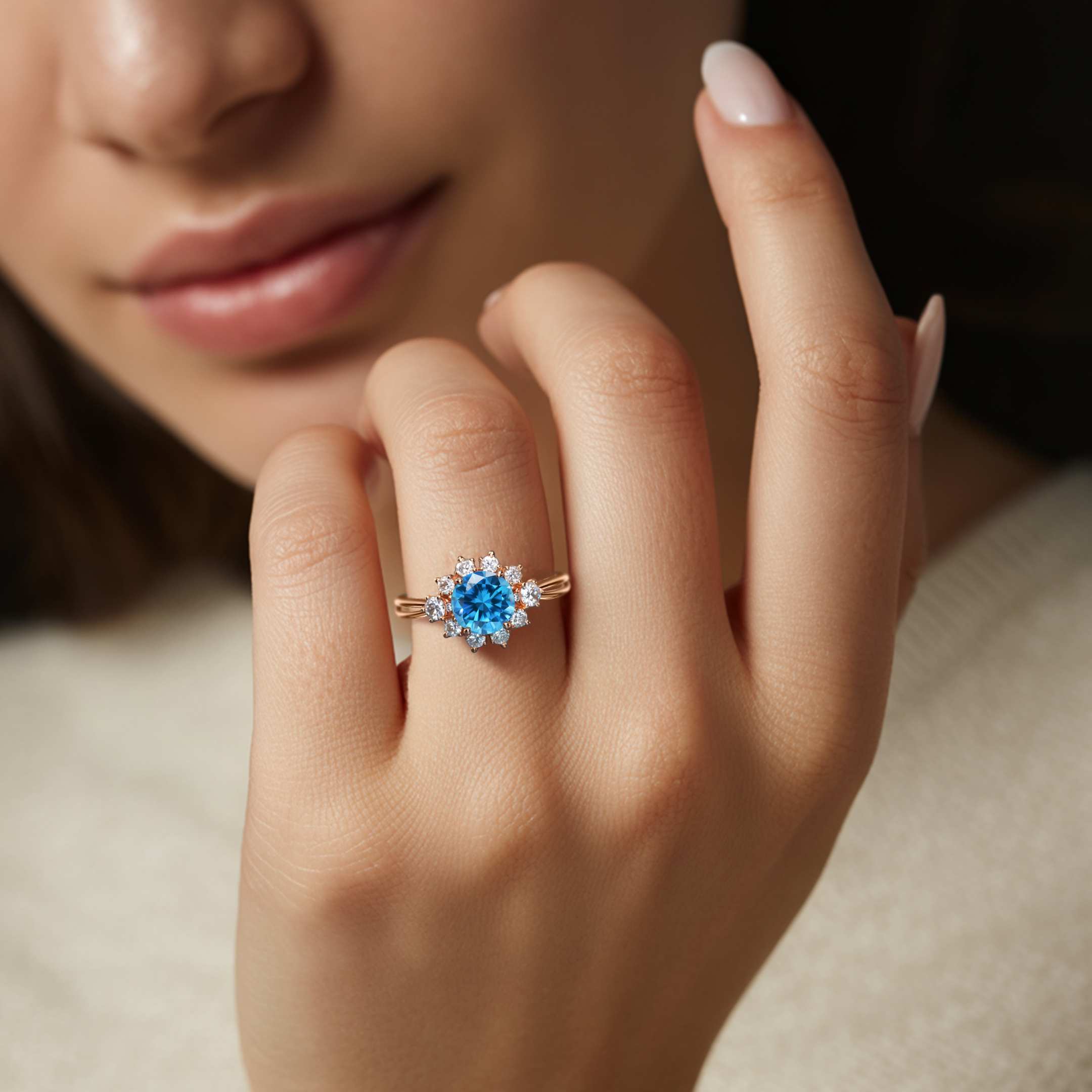 La Bague Moissanite Bethany - Anneau Fendu