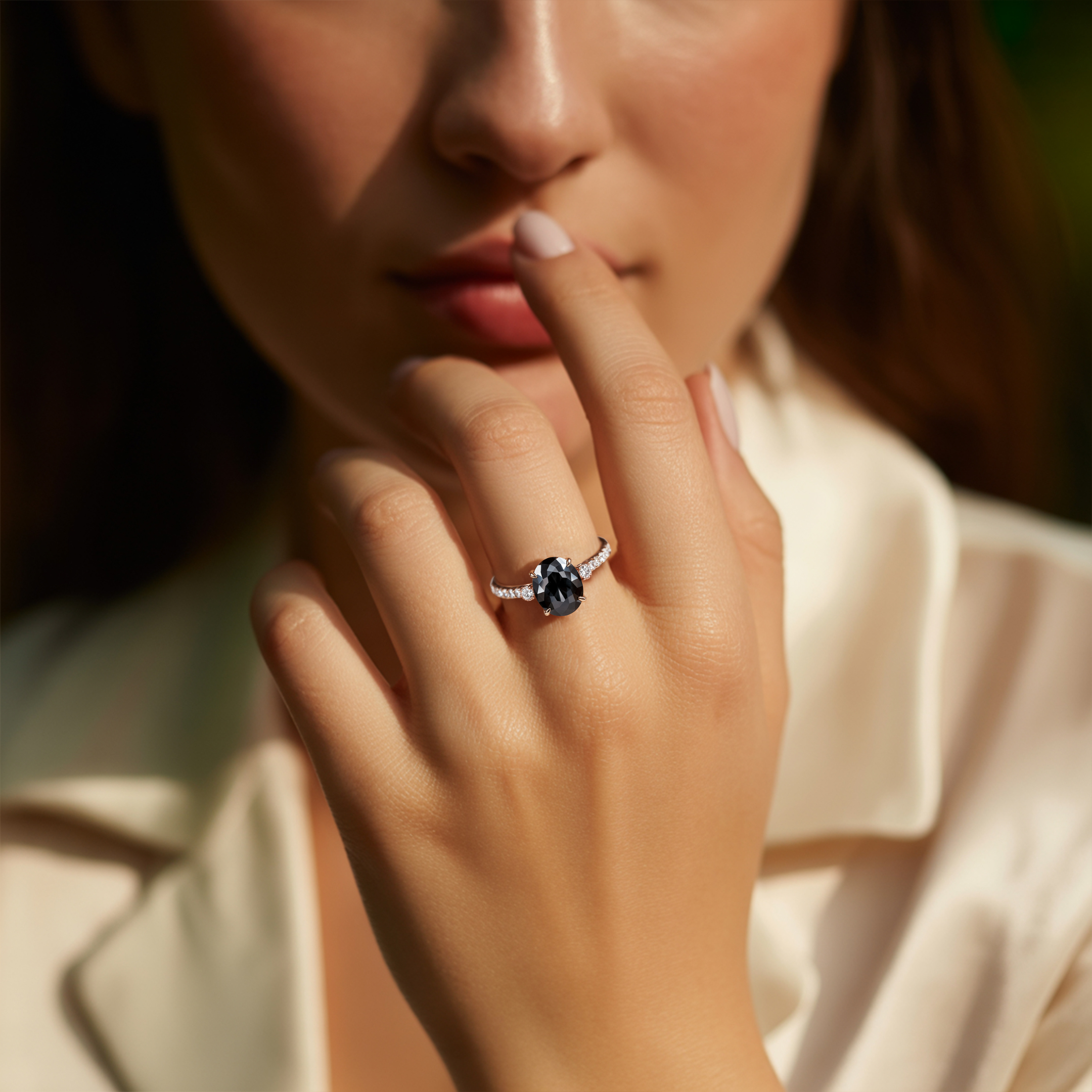 La Luna - Bague Moissanite Noire