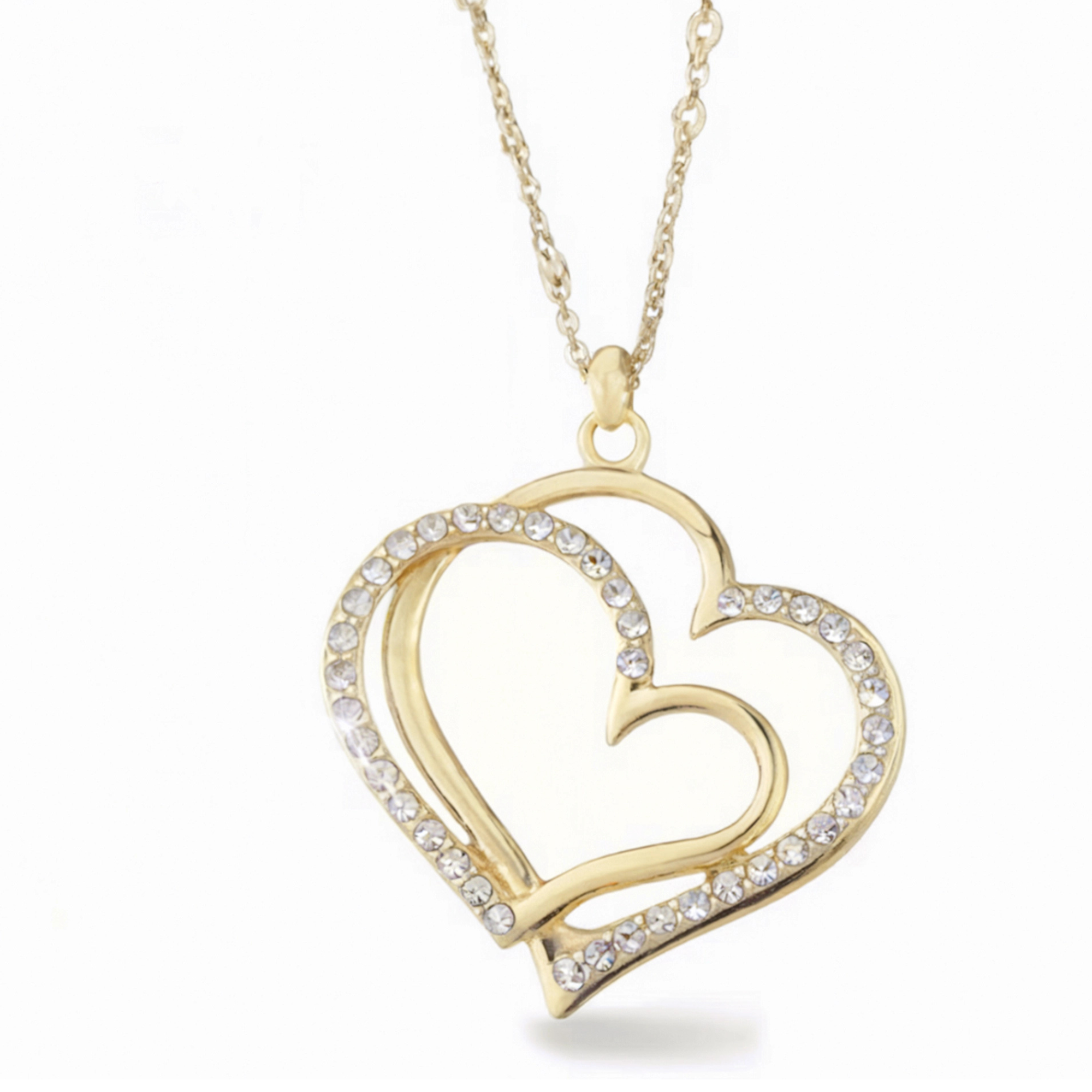 Collier Double Cœur Incliné