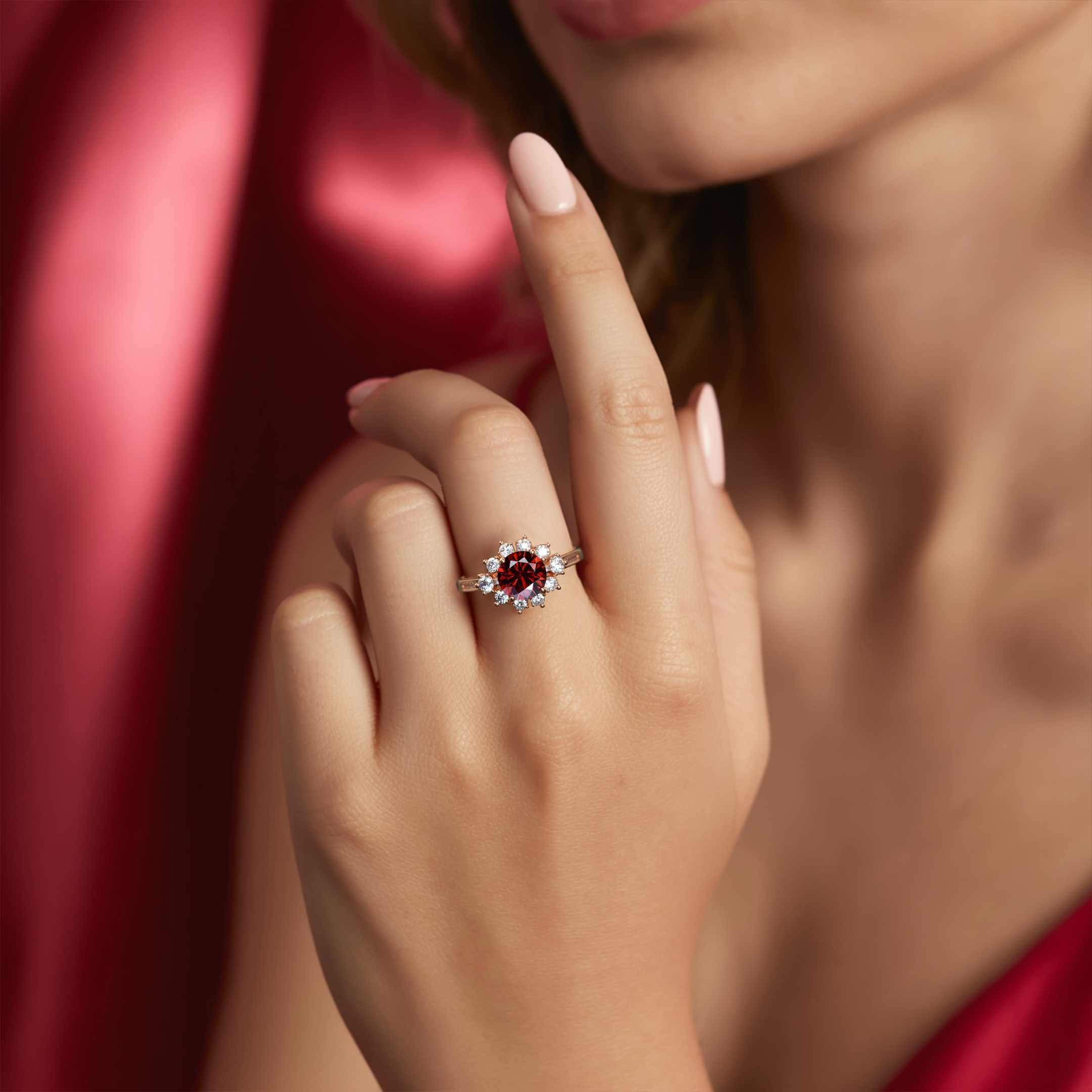 La Bague Bethany - Moissanite Rouge