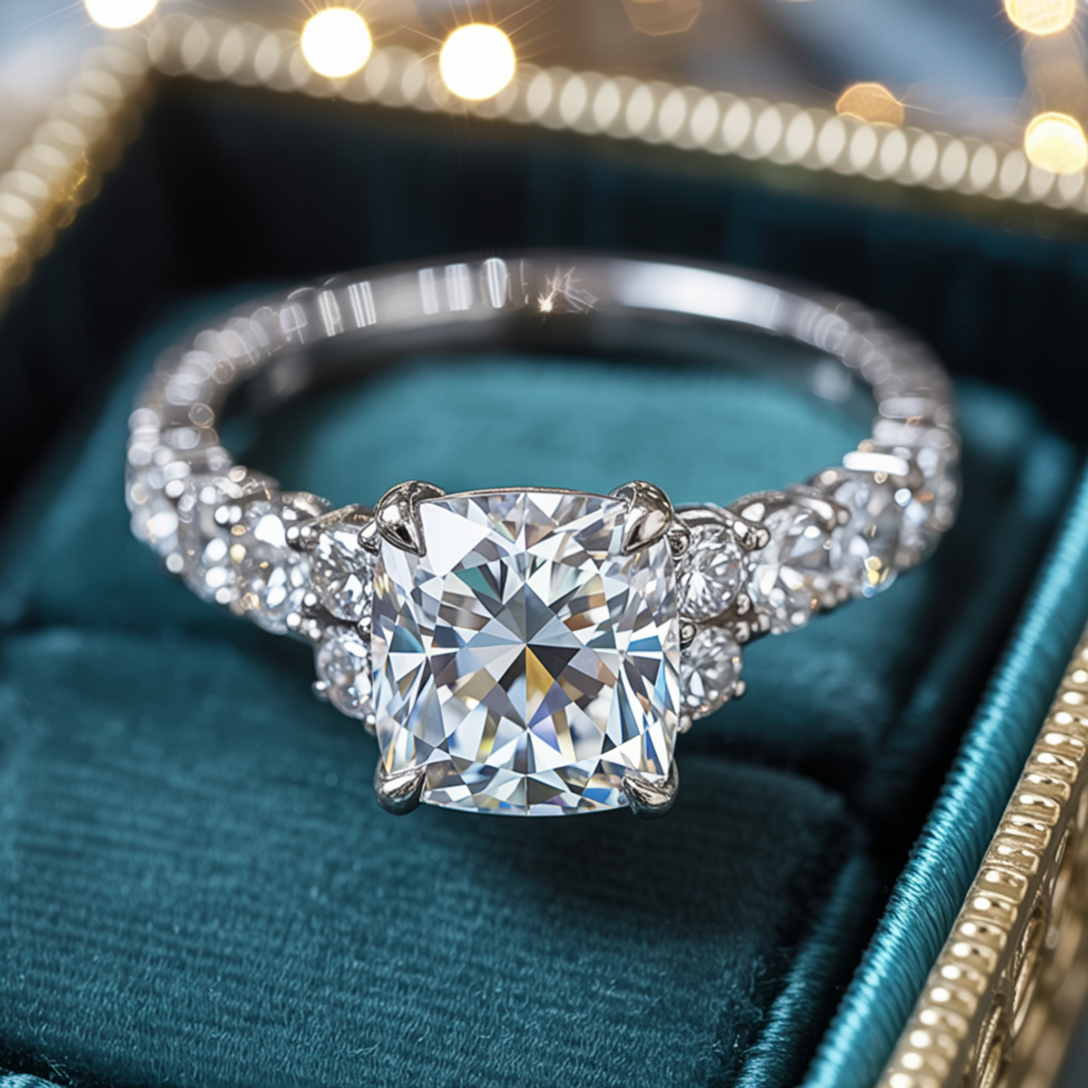 The Adelina Rae Cushion Cut Moissanite Ring