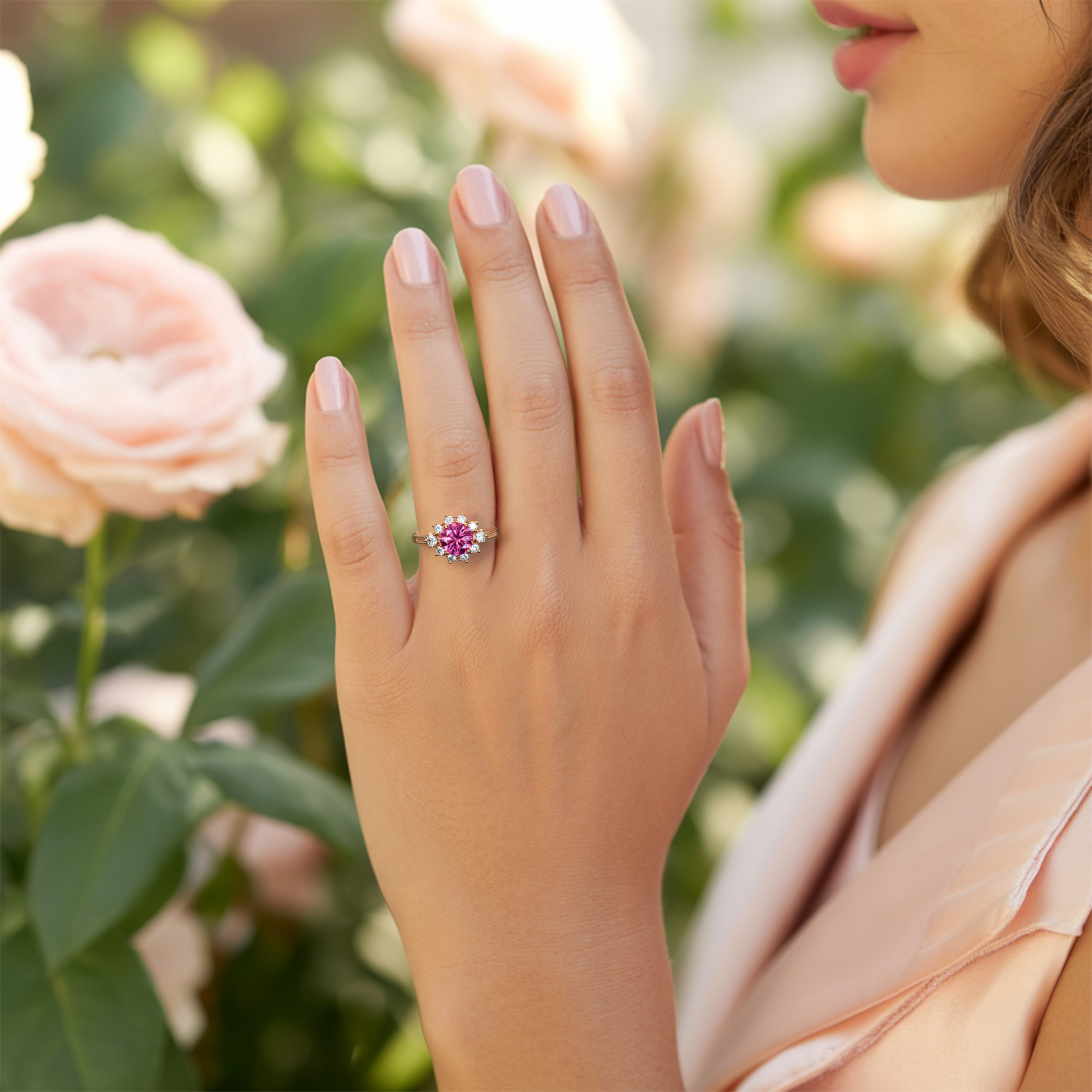 La Bague Bethany - Moissanite Rose