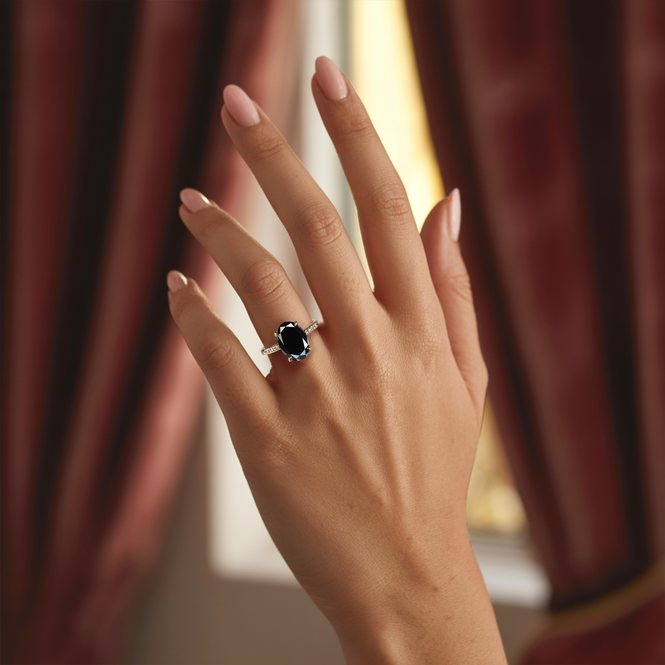 La bague Opaline - Moissanite noire