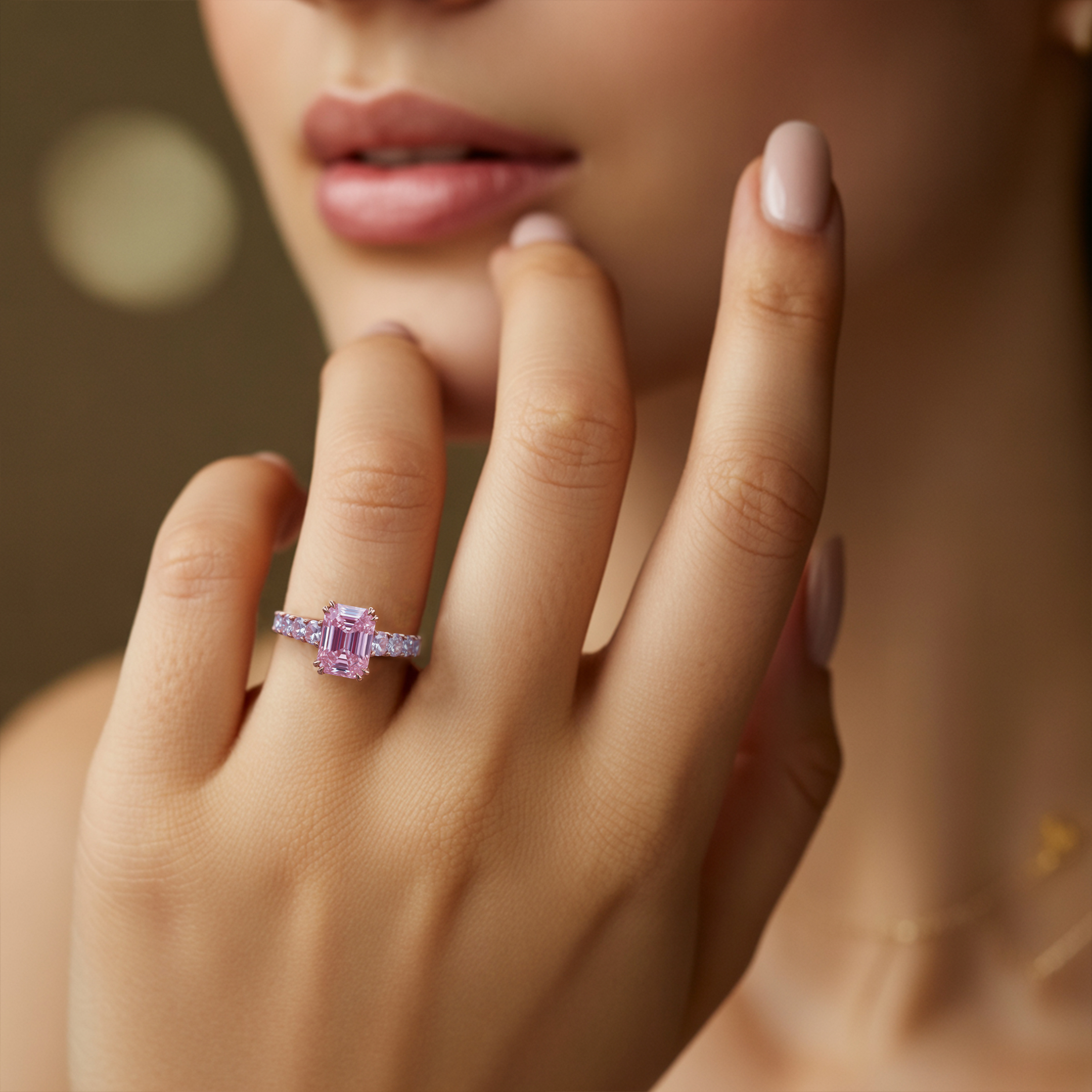La Bague Camilla, Moissanite Rose 1CT