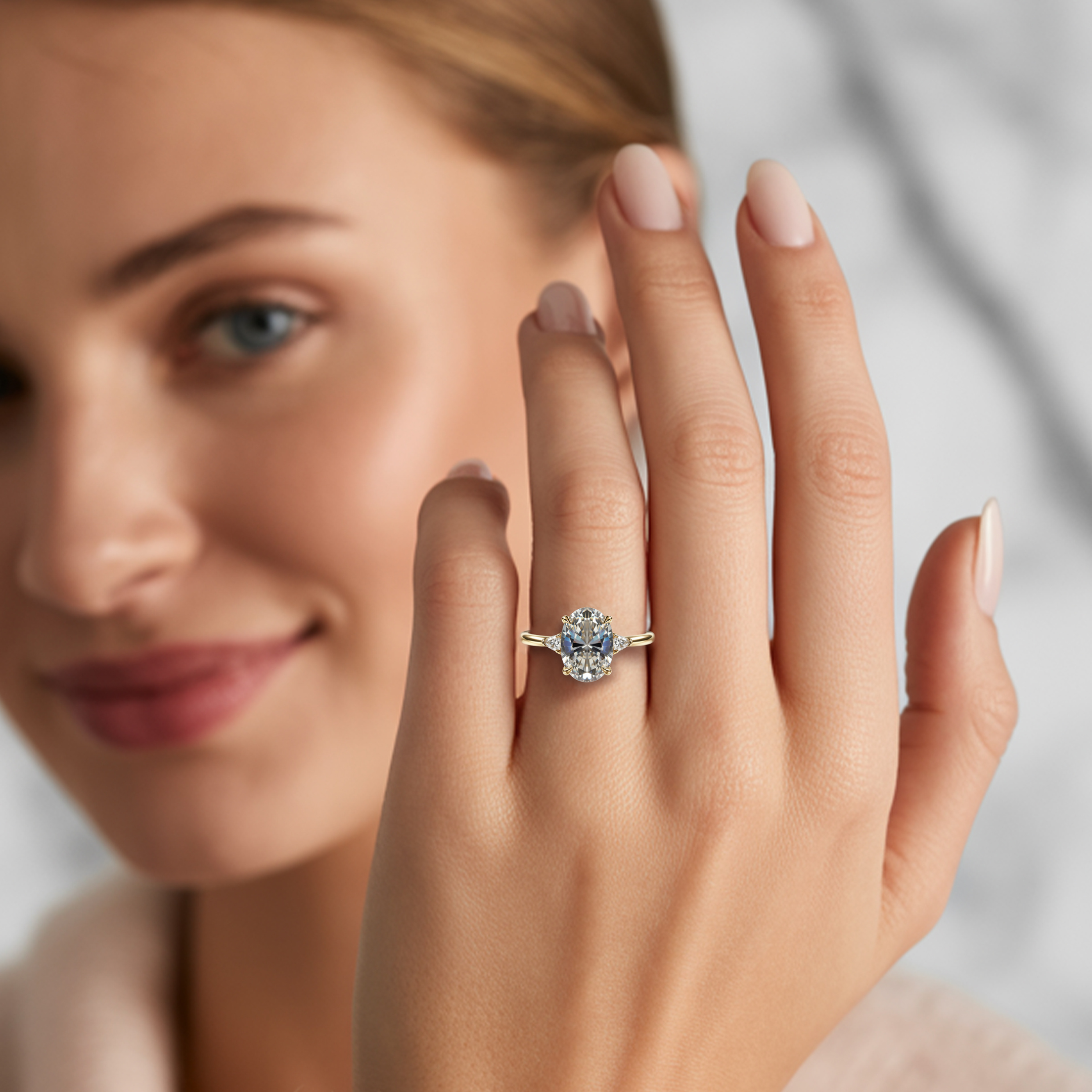 La Bague Opaline - Moissanite Trois Pierres