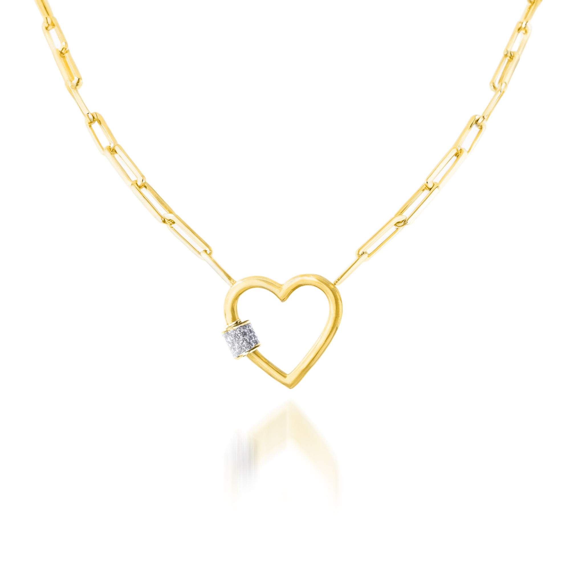 Collier Cœur à Maillons et Breloque Diamant