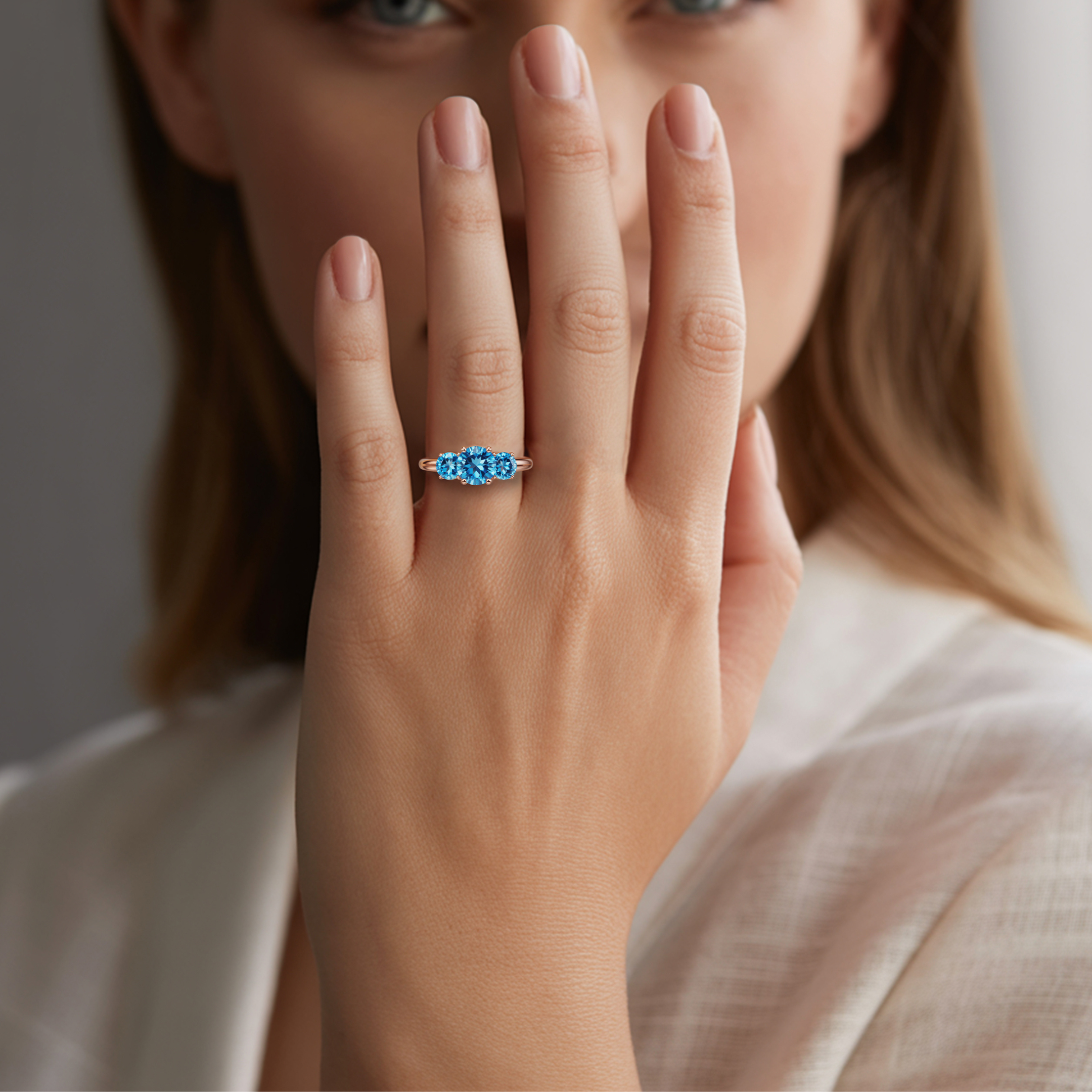 La Bague Bethany - Moissanite Trois Pierres