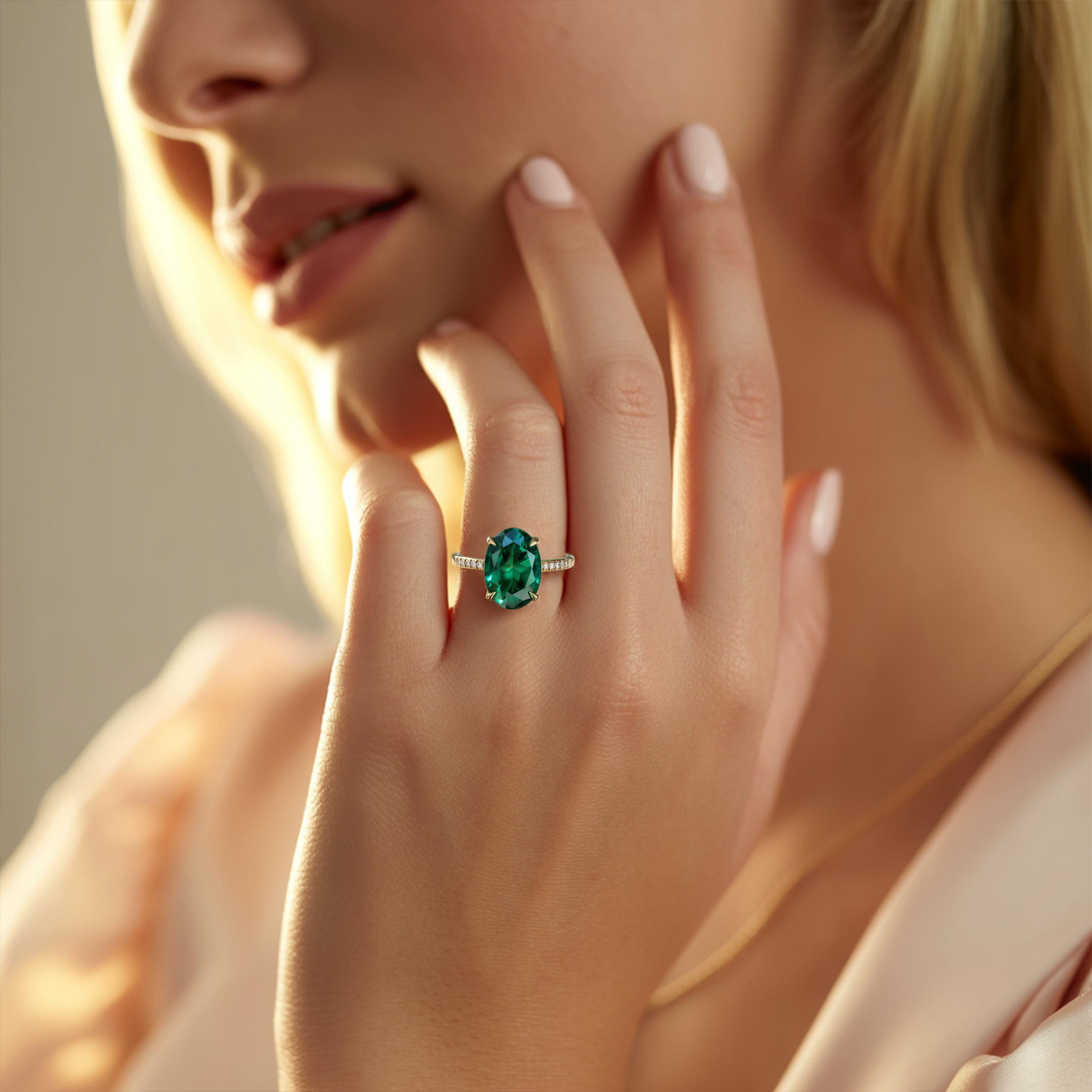 La bague Opaline - Moissanite verte