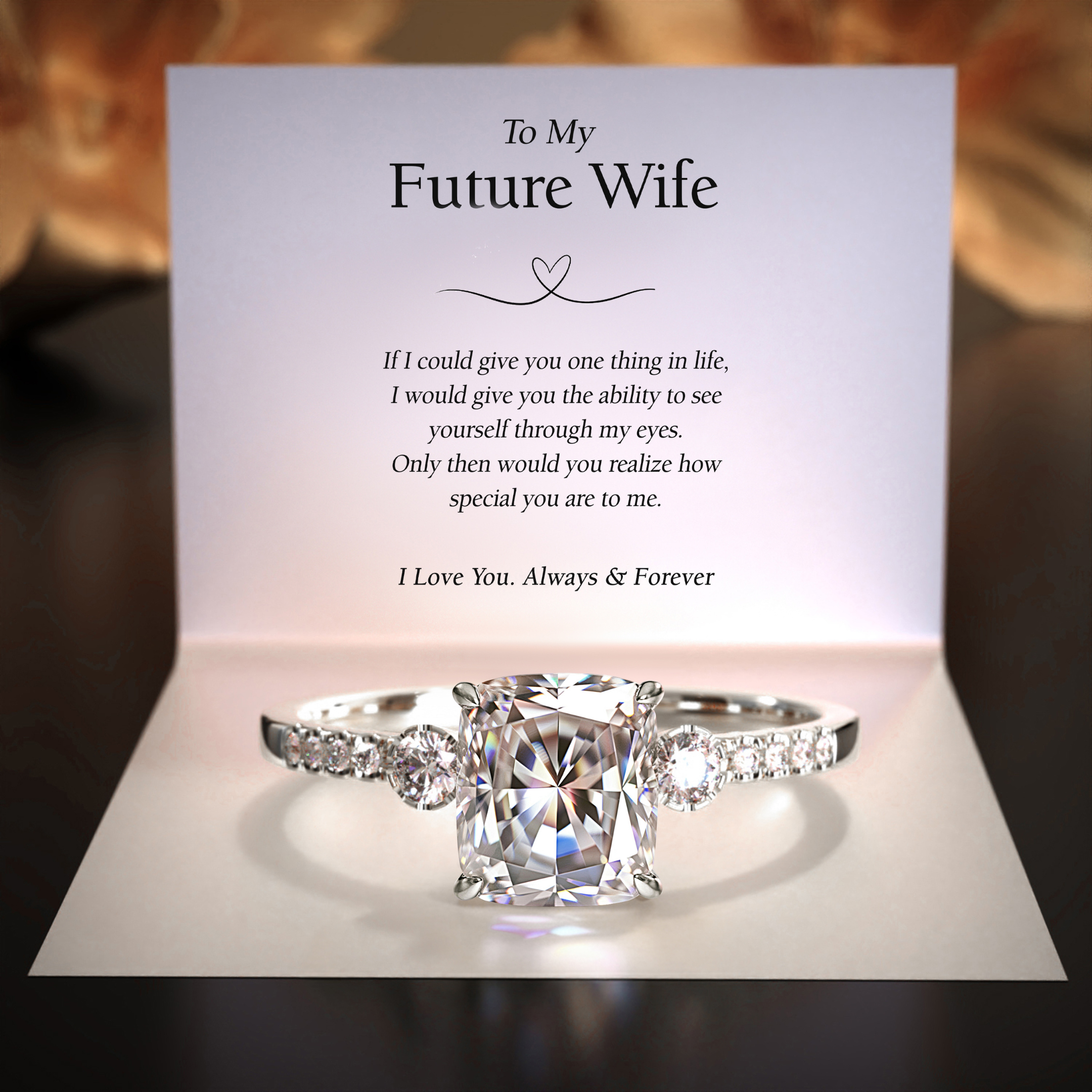 The Luna | To My Future Wife — Cushion Cut Moissanite Ring