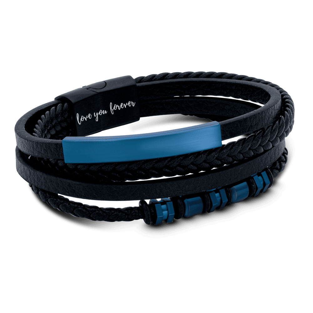 À Mon Fils | Je T'aime Pour Toujours | Bracelet en Cuir