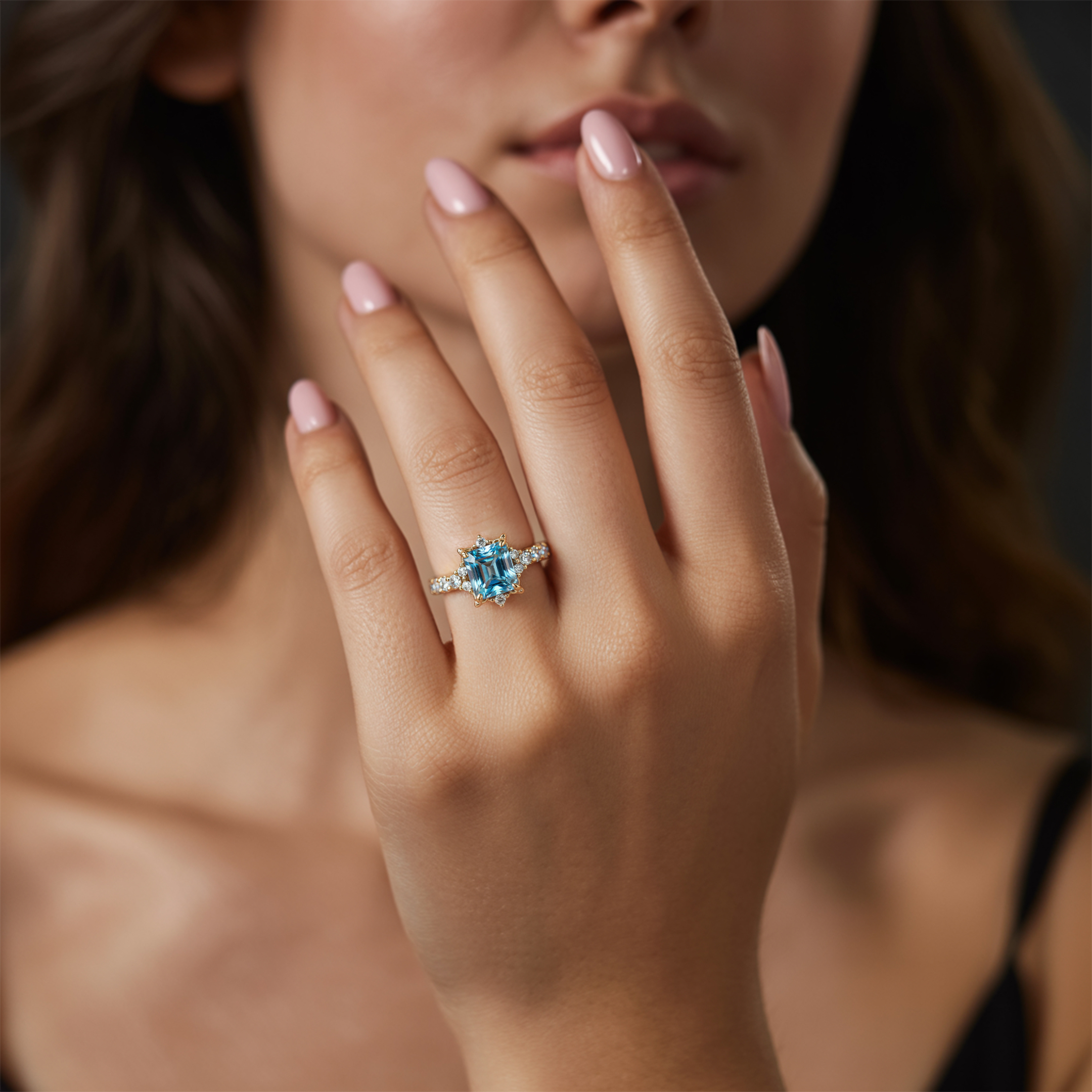 The Caterina Asscher Cut Moissanite Ring