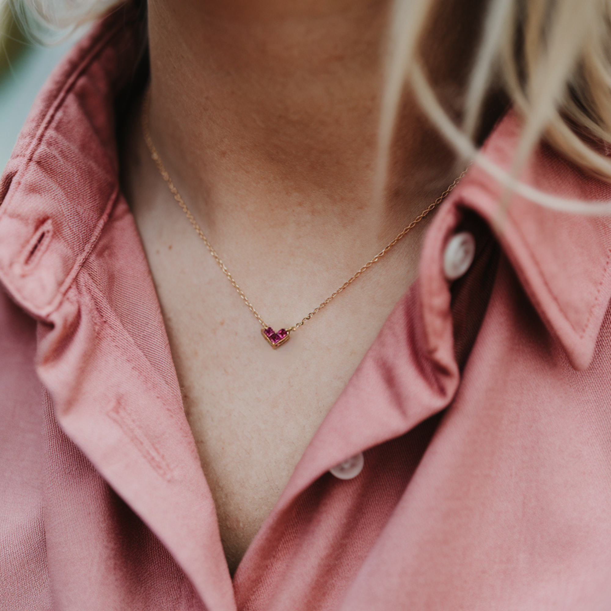 Collier avec Pendentif Coeur Rose Or