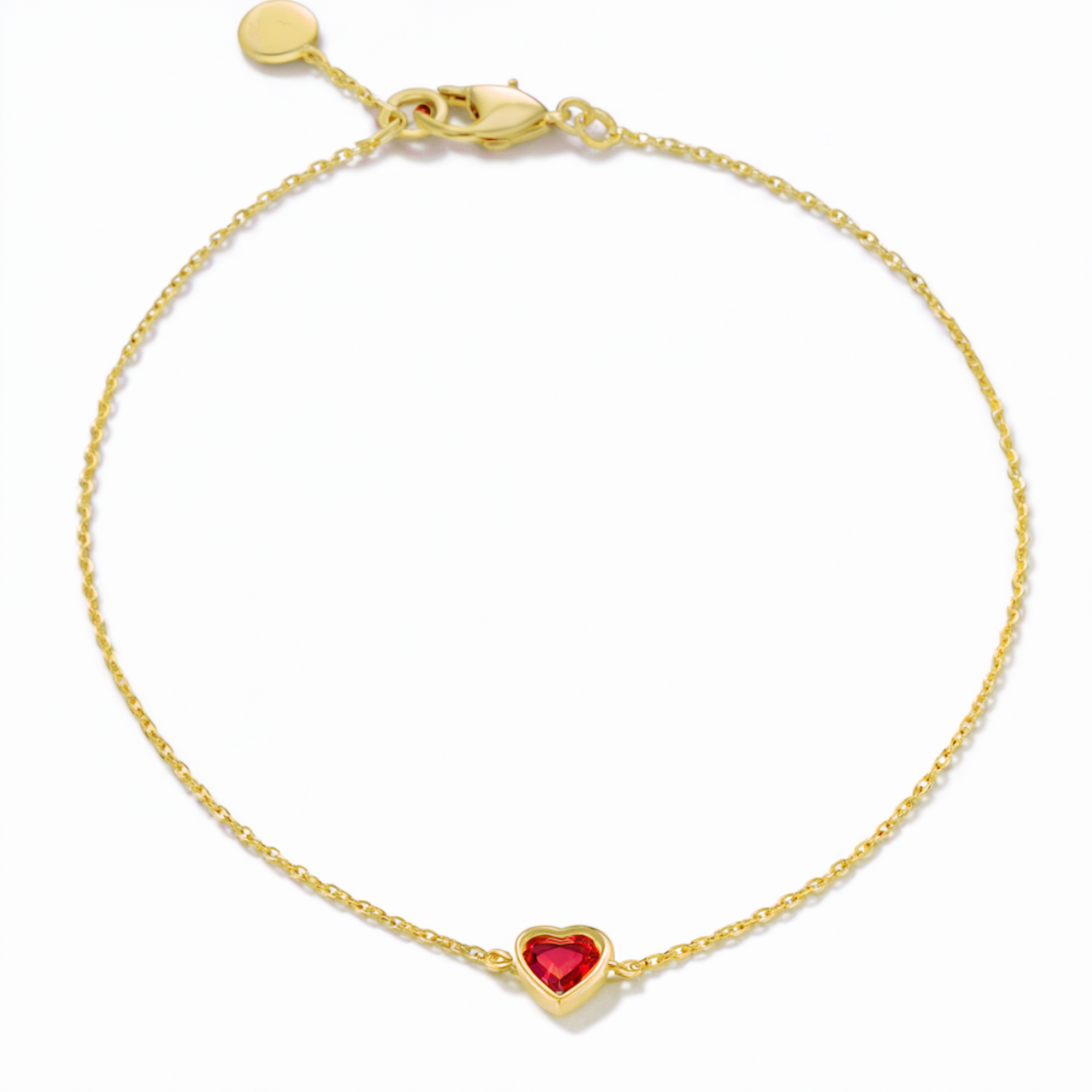 Bracelet Cœur Rubis Minimaliste