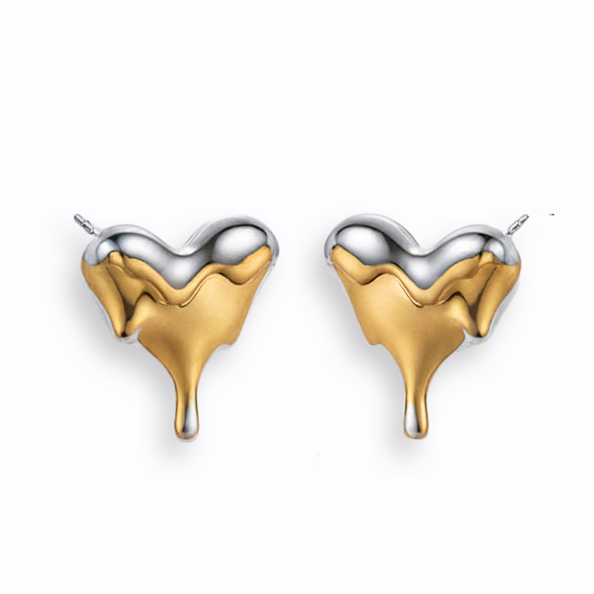 Boucles d'oreilles cœur or fondu