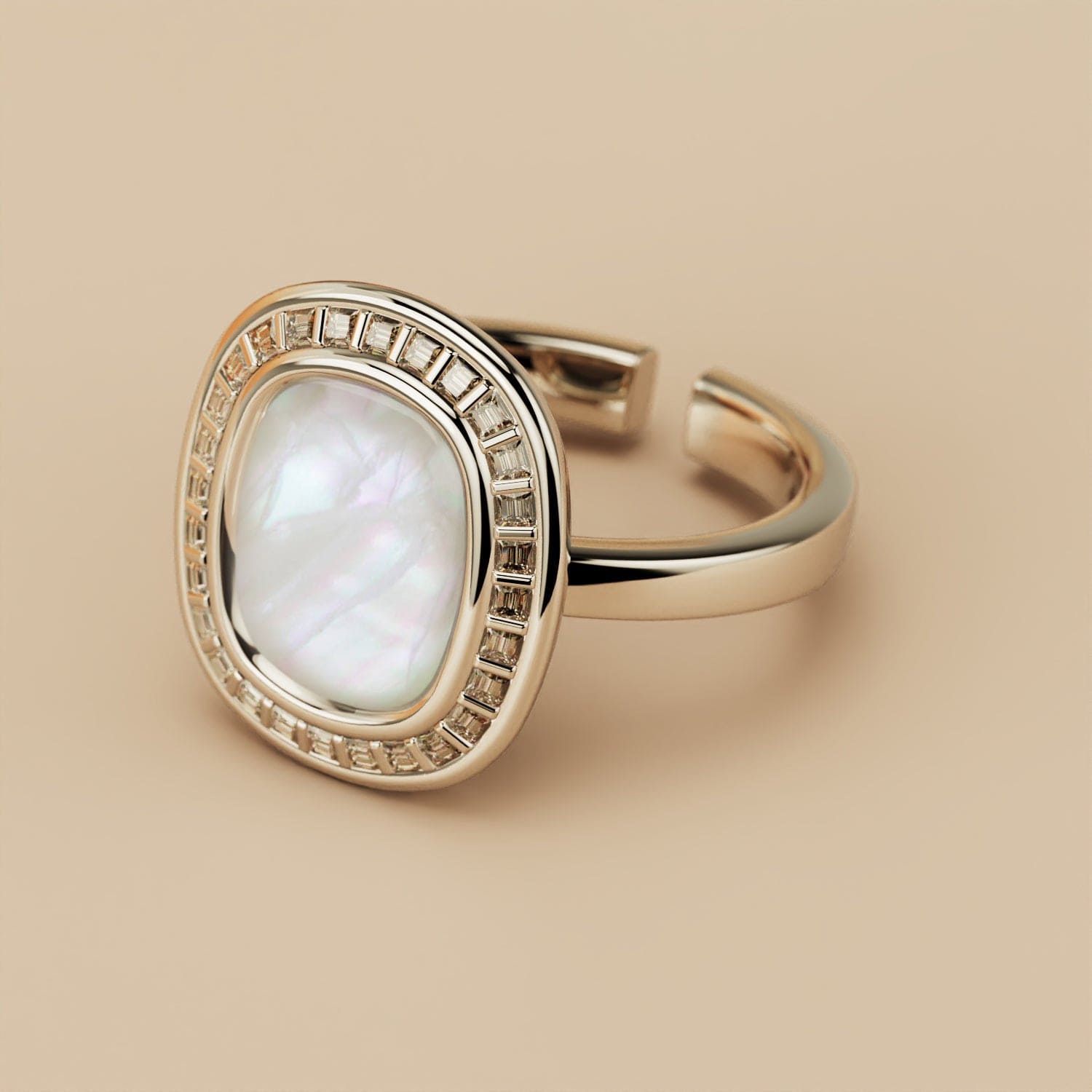 Rêve nacré : Bague en nacre - Argent sterling S925