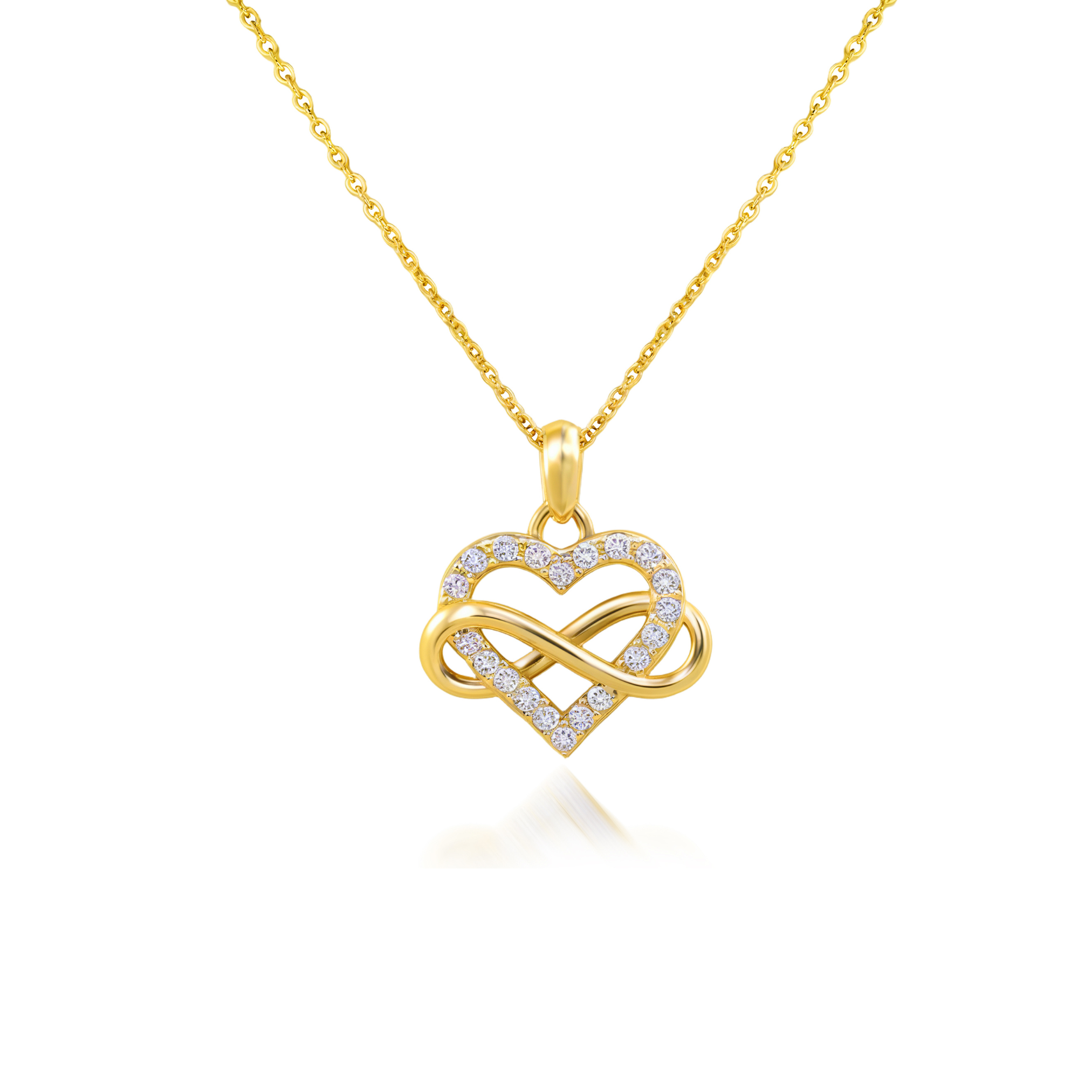 Pendentif Cœur Infini Diamant Or Rose