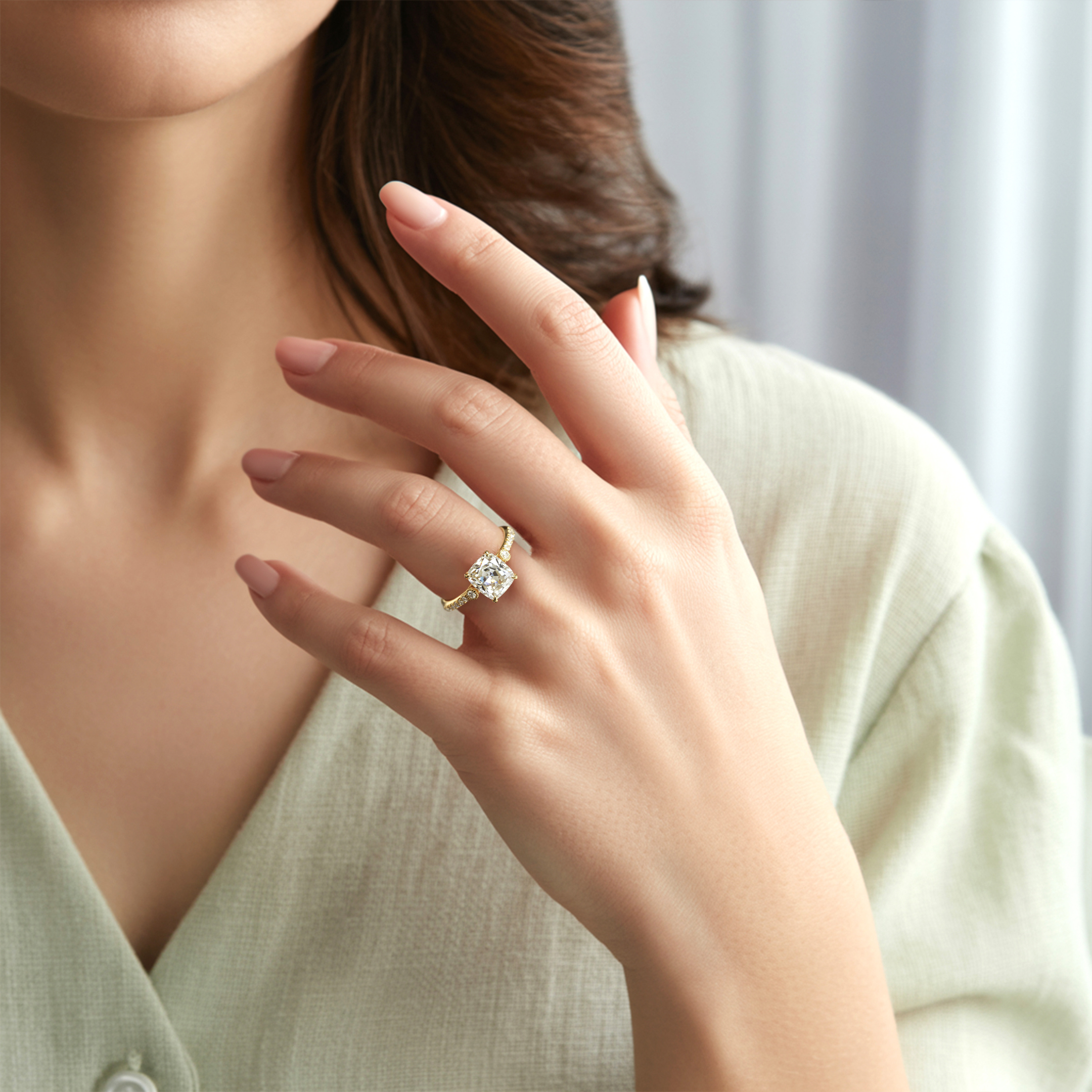 The Luna | To My Future Wife — Cushion Cut Moissanite Ring