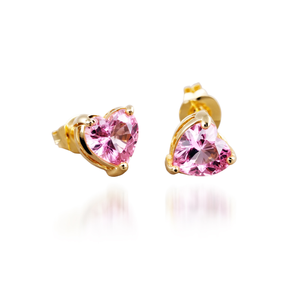 Boucles d'oreilles cœur à clous en diamant