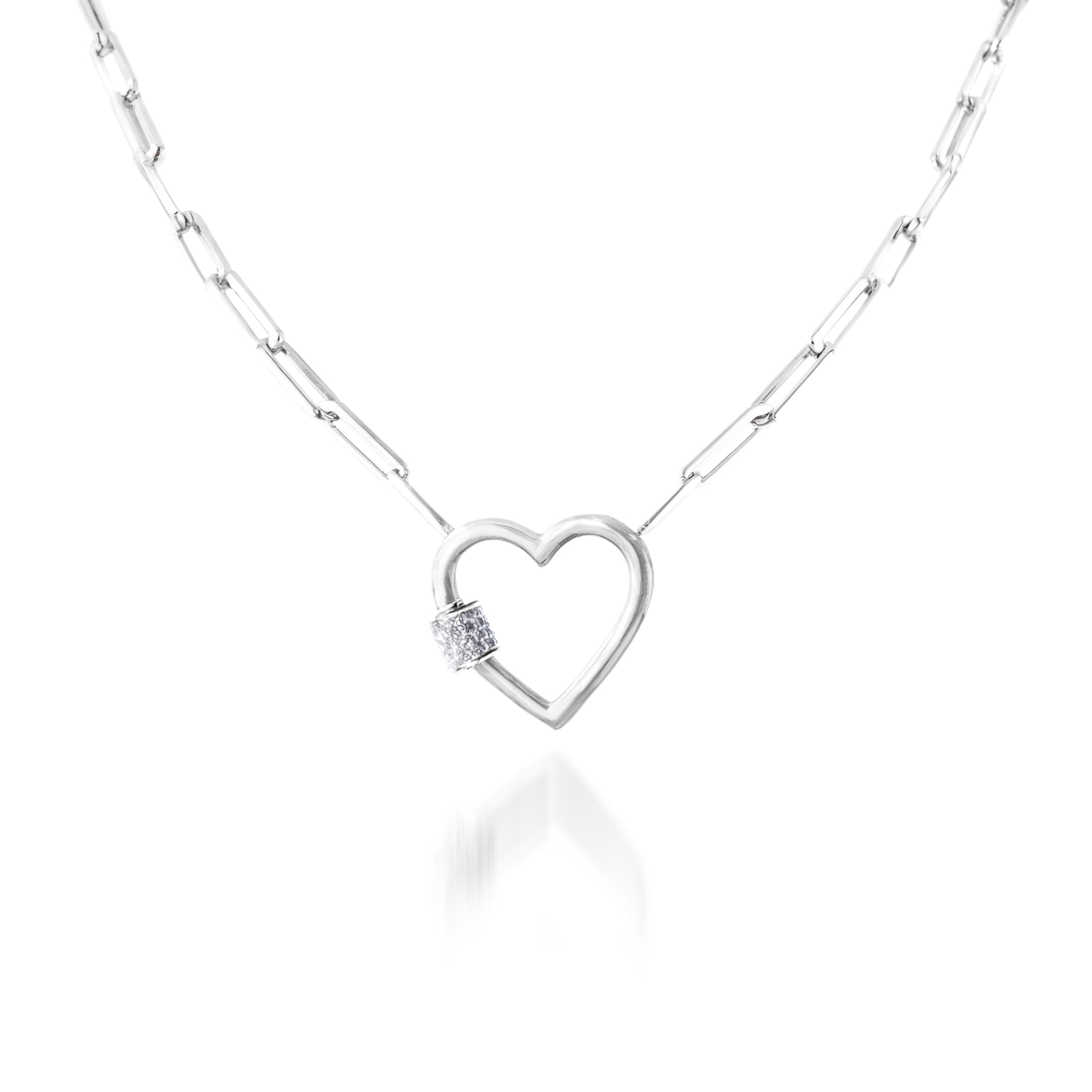 Collier Cœur à Maillons et Breloque Diamant