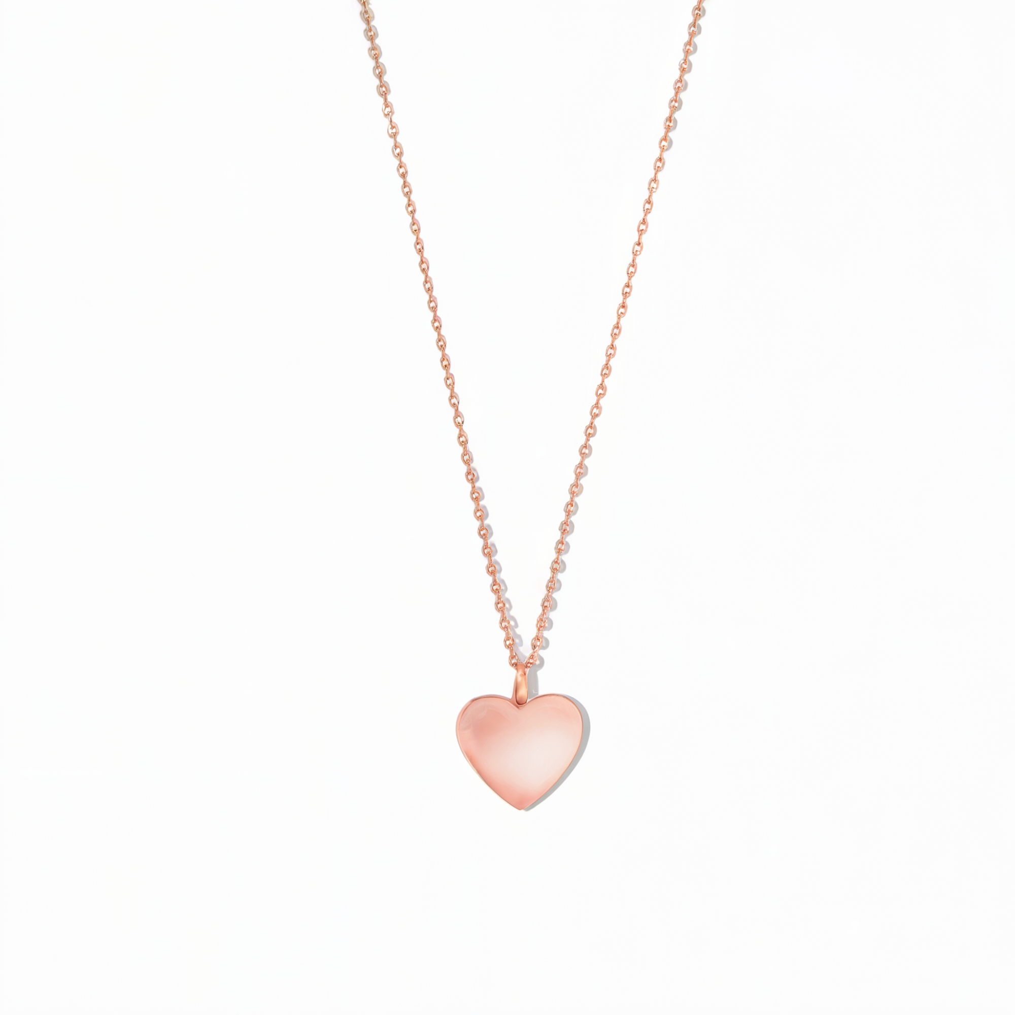 Collier Cœur Poli Or Rose