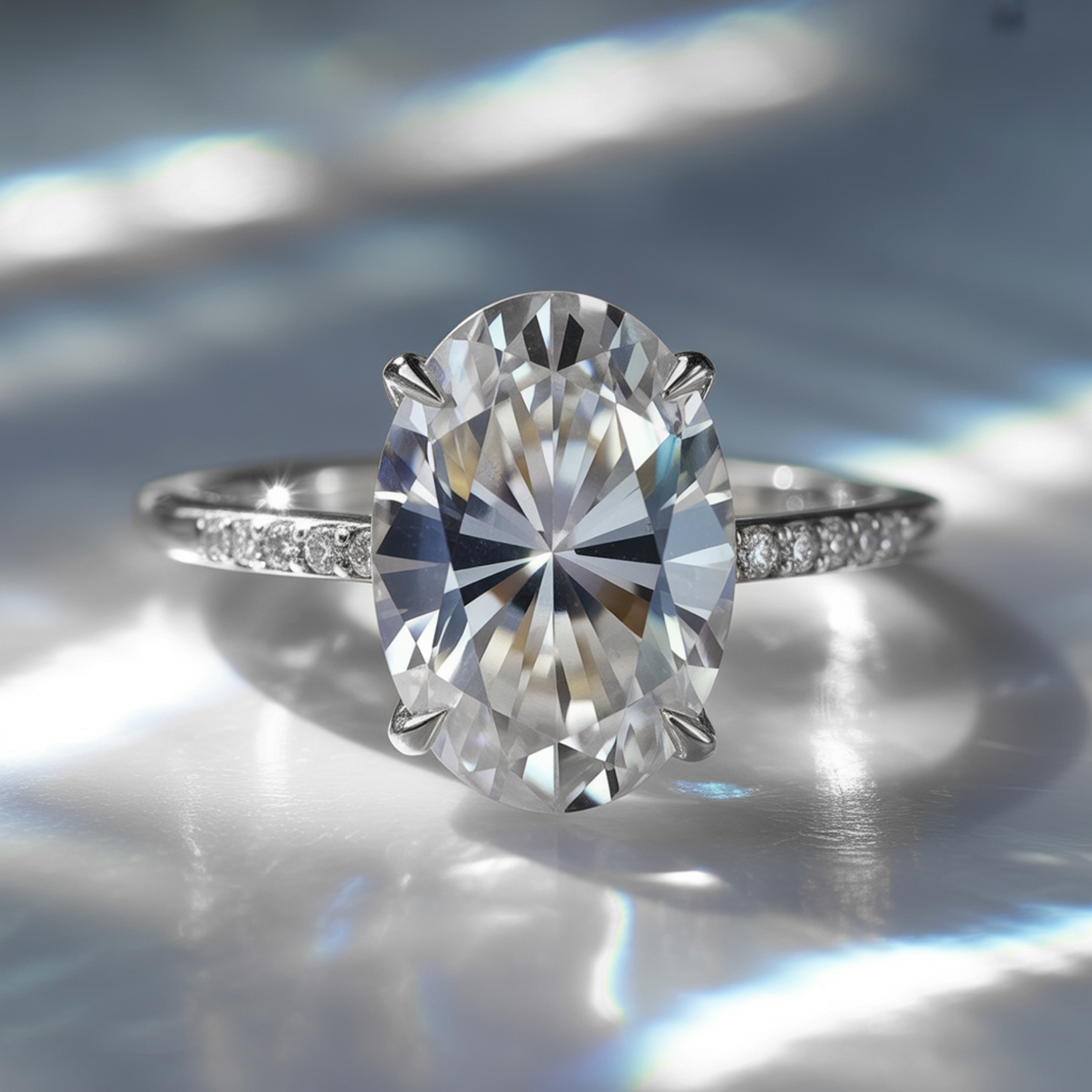 The Opaline 3CT Moissanite Ring