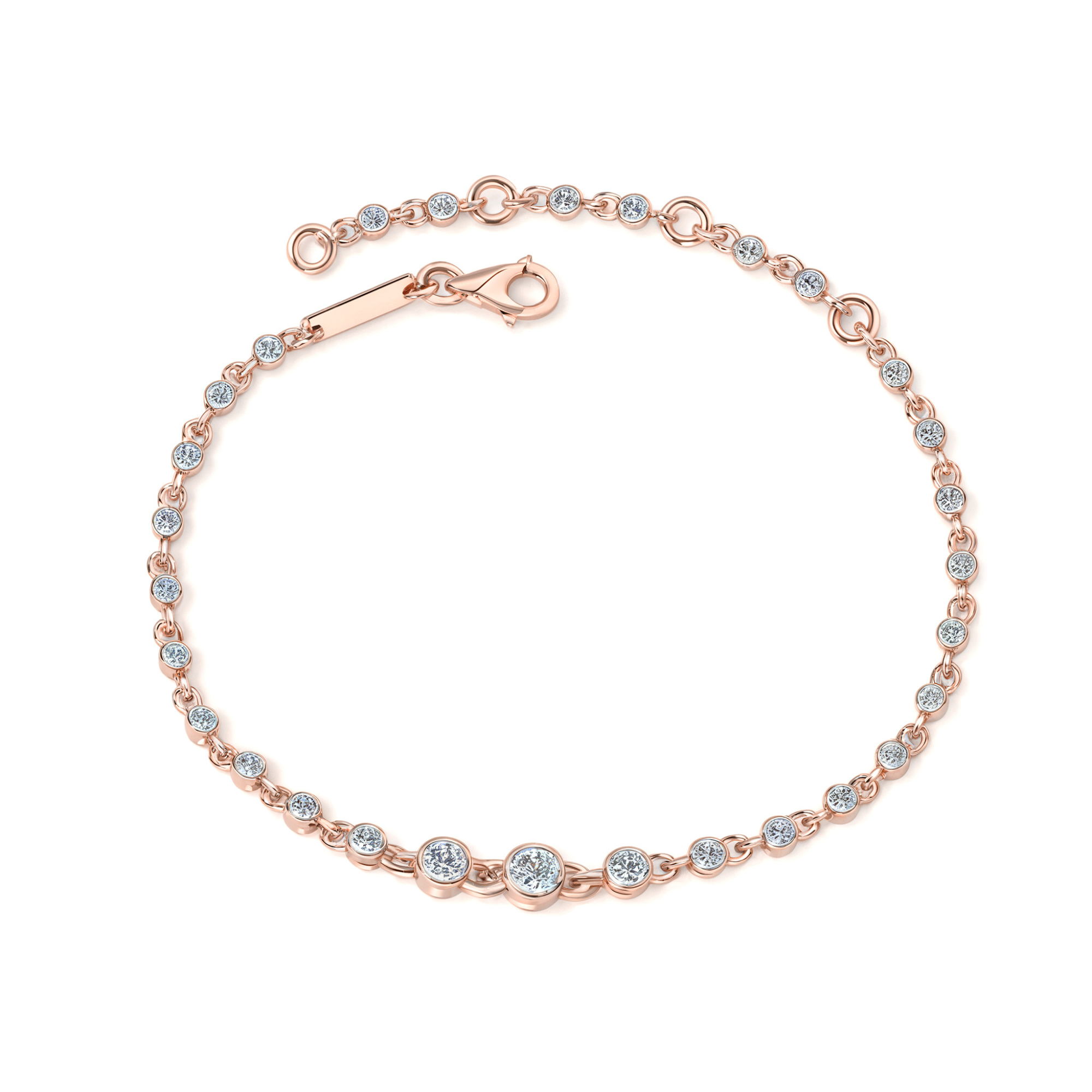 Chaîne tennis moissanite, lunette argentée