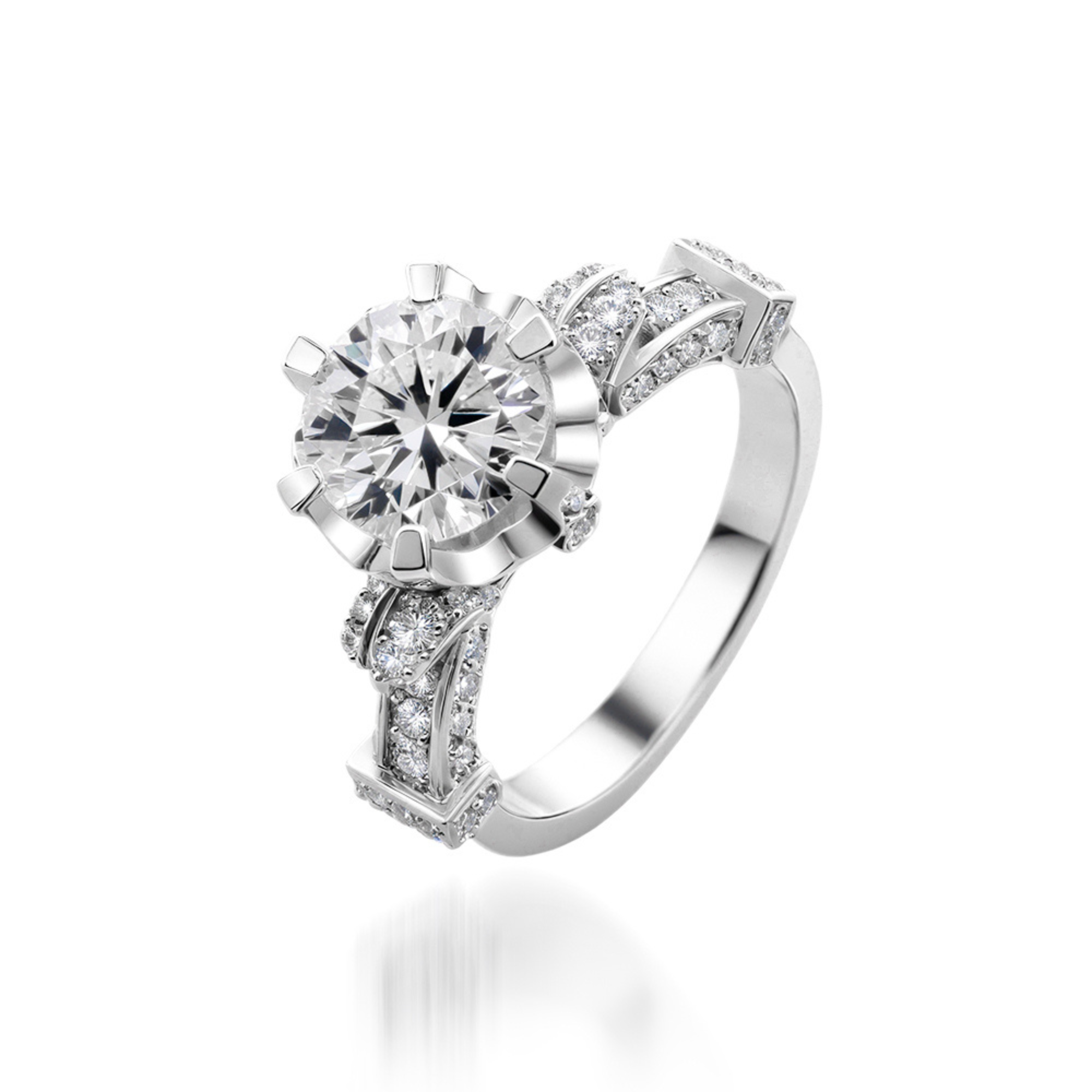 Bague d'accent en moissanite taille ronde vintage