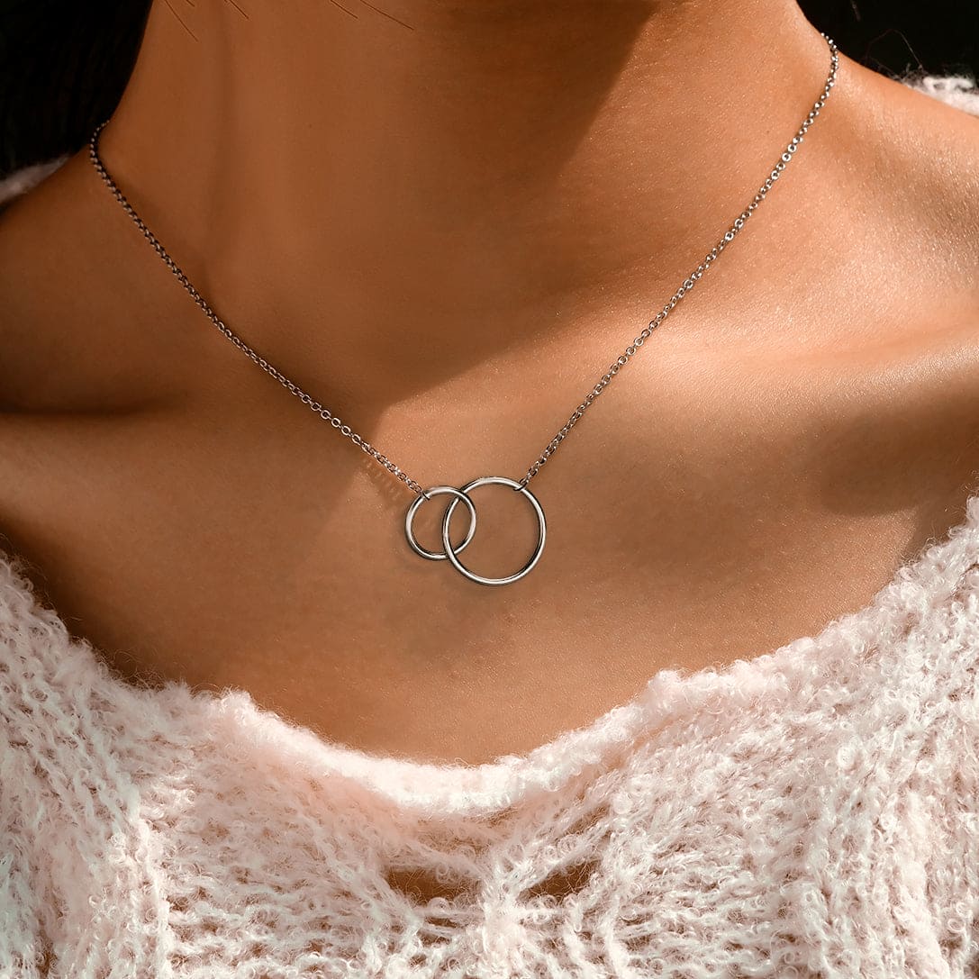 Mère & Fille | Liées Pour Toujours | Collier Cercles Argent S925