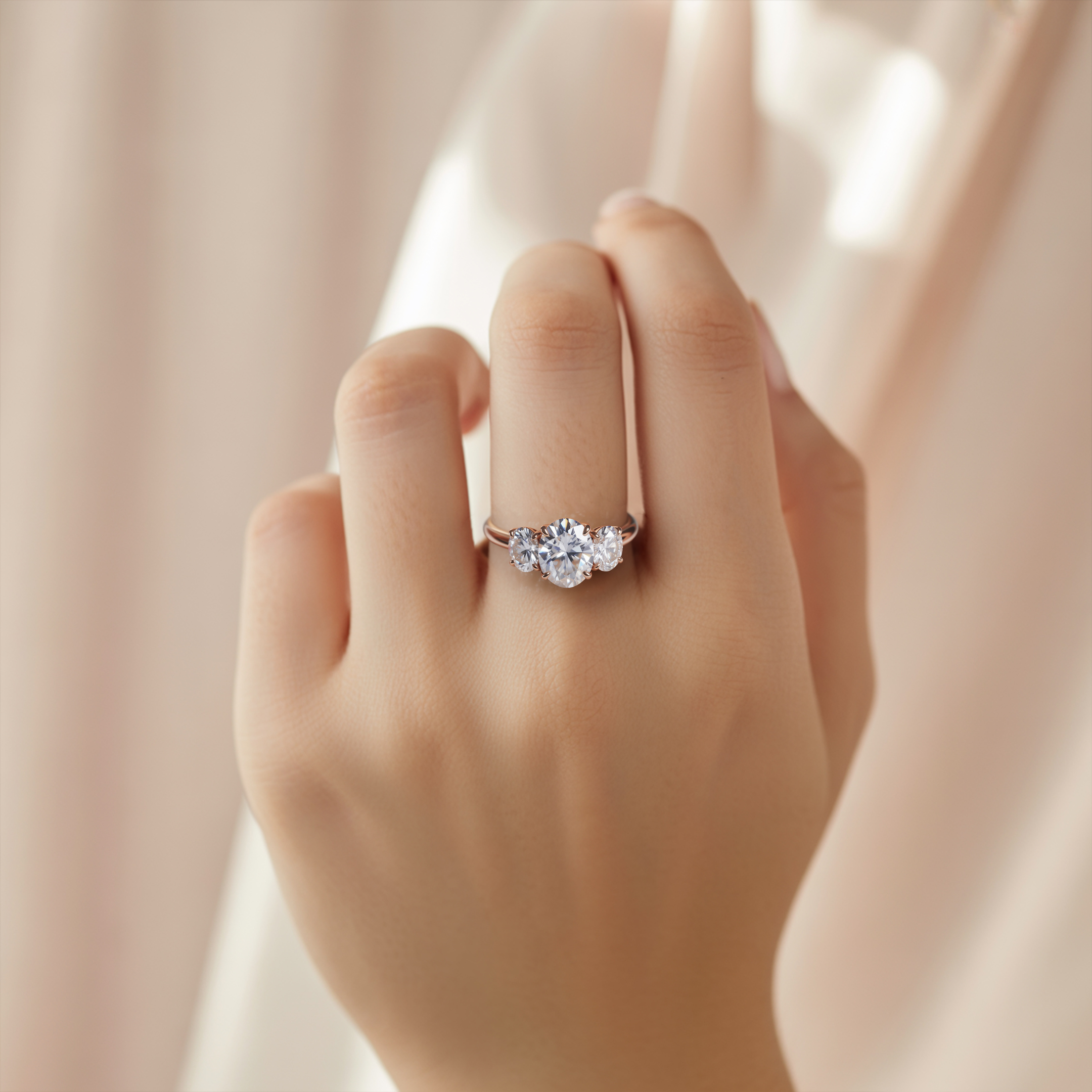 La Luna - Bague Moissanite Trois Pierres