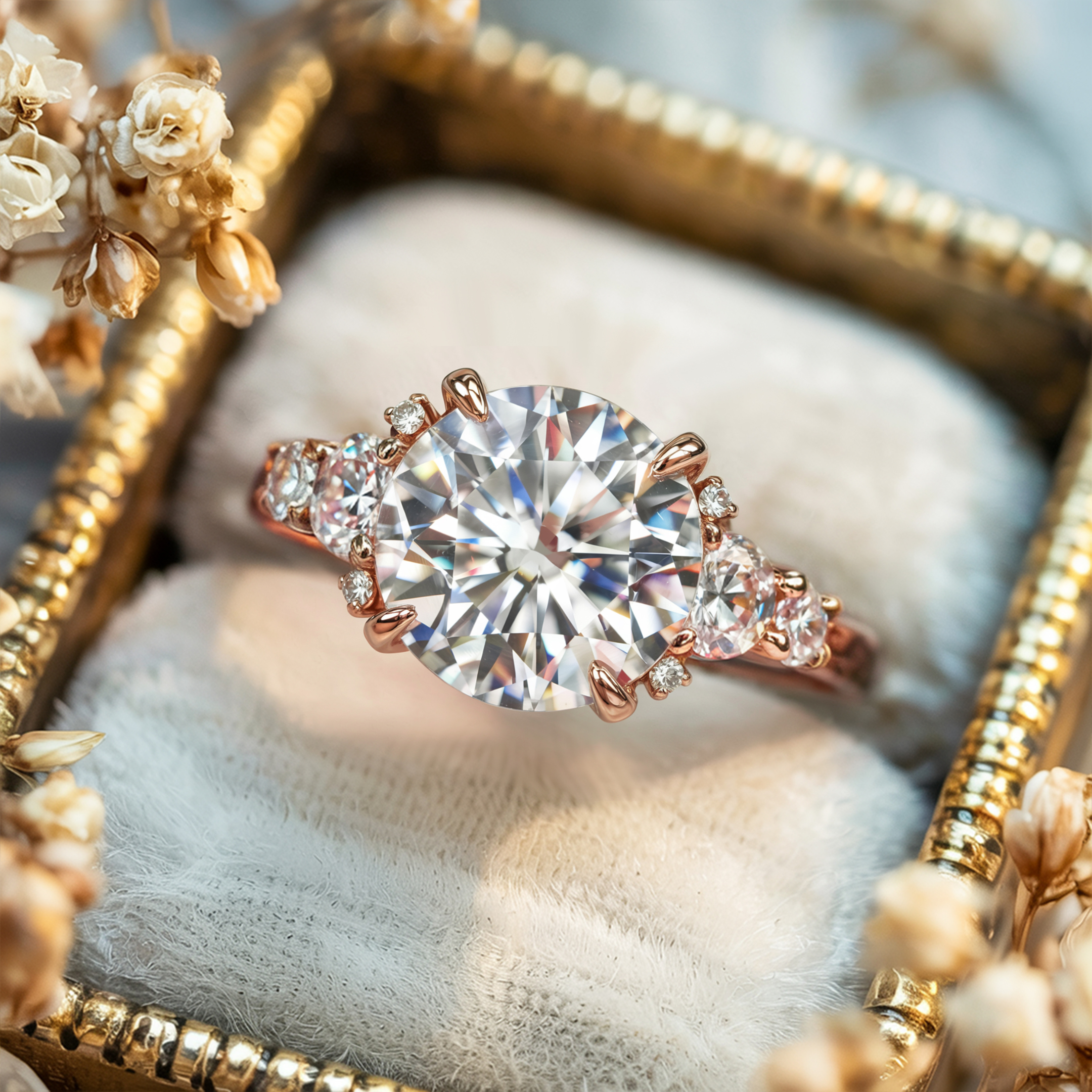 The Bella Jewel Round Cut Moissanite Ring