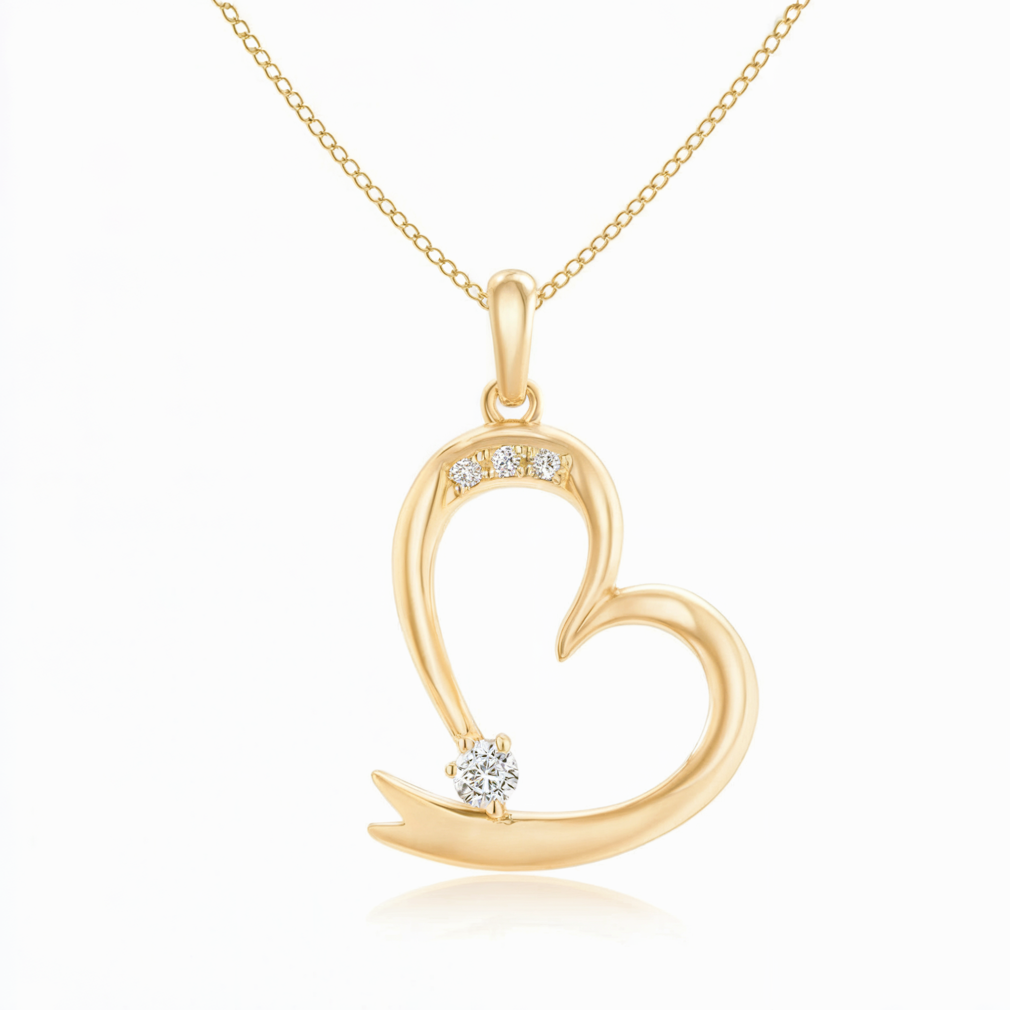 Collier Cœur Incliné Or
