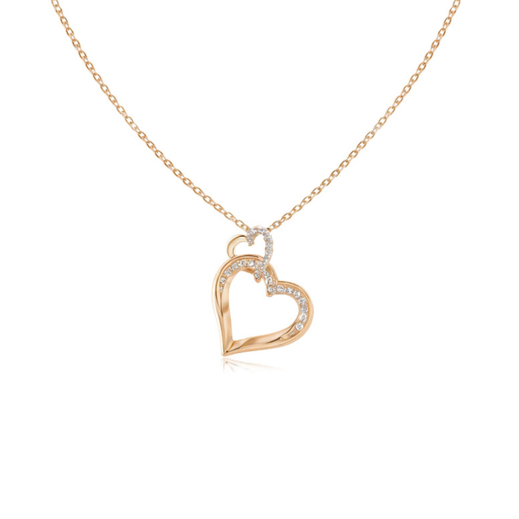 Collier Cœur Diamant Entrelacé