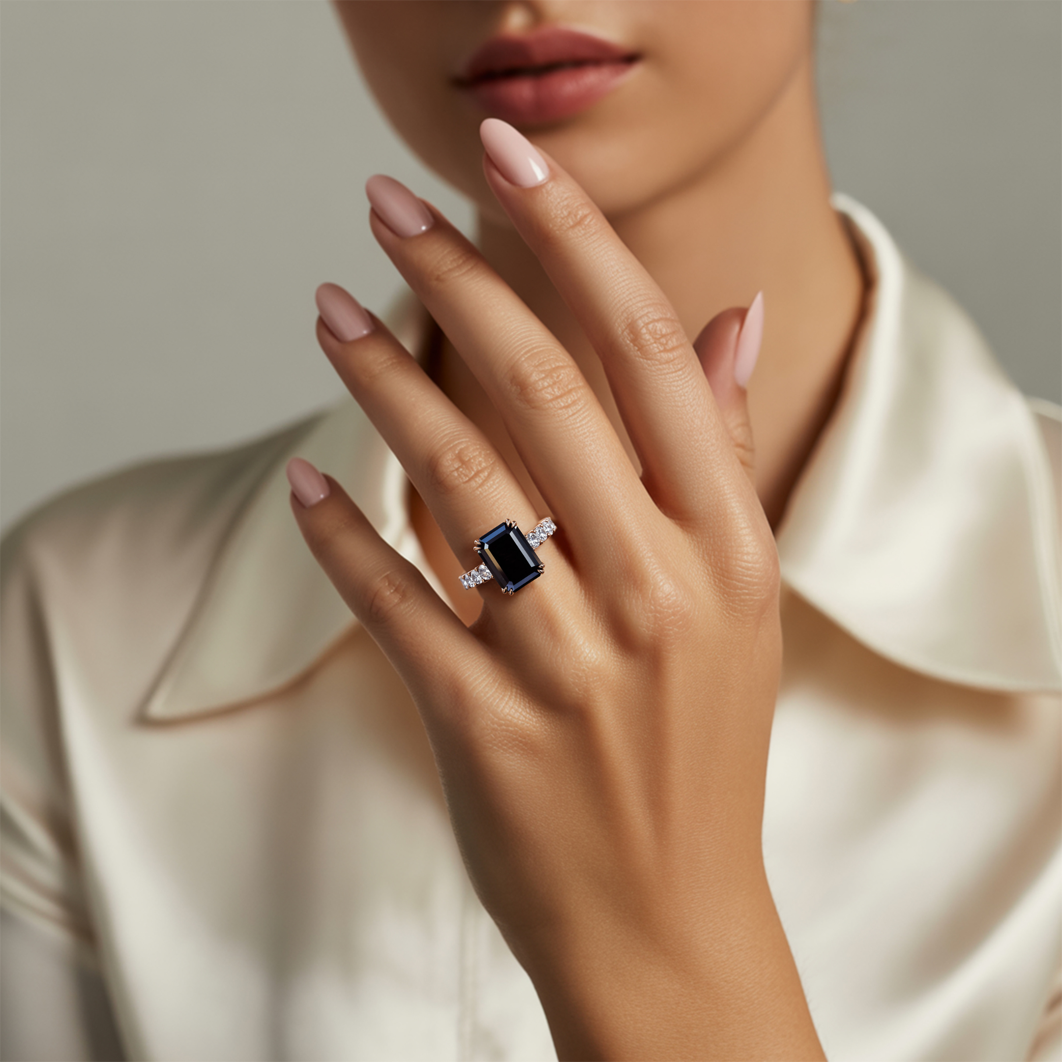 The Camilla - Black Moissanite Ring