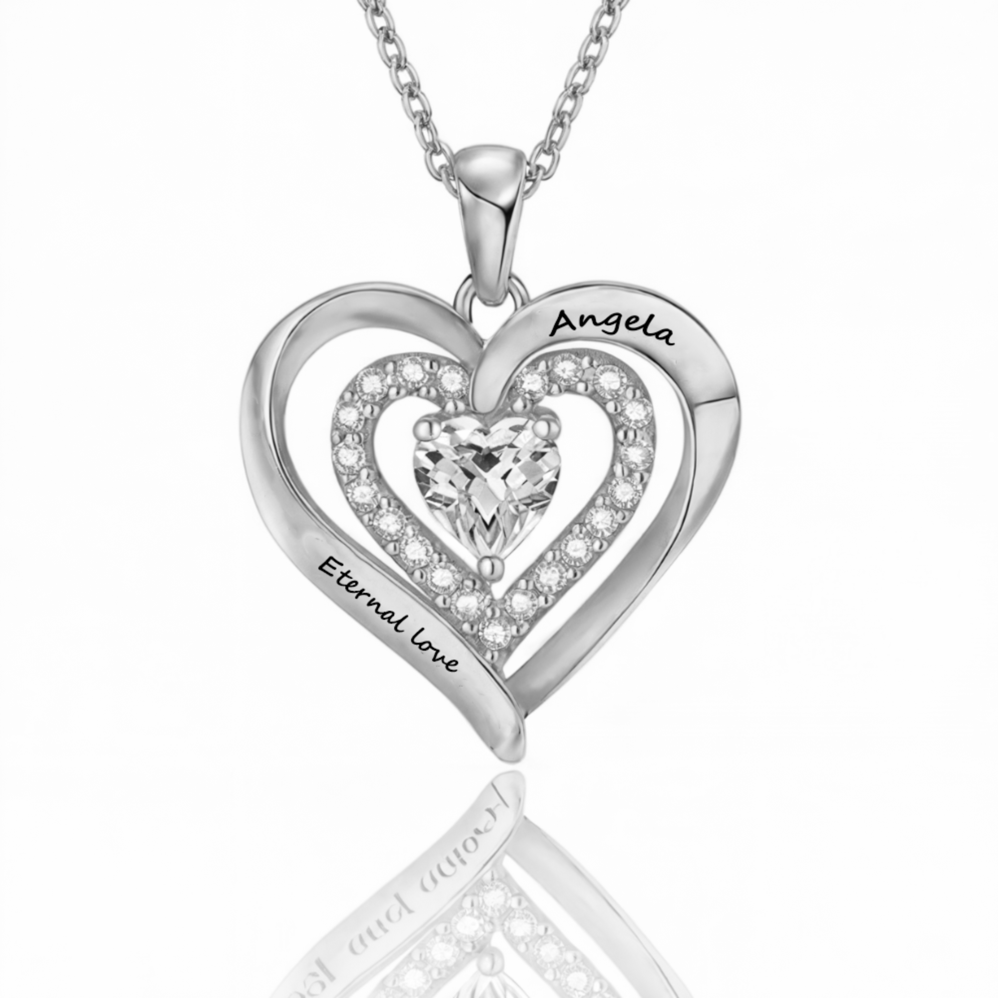 Collier Cœur Gravé Pierre de Naissance