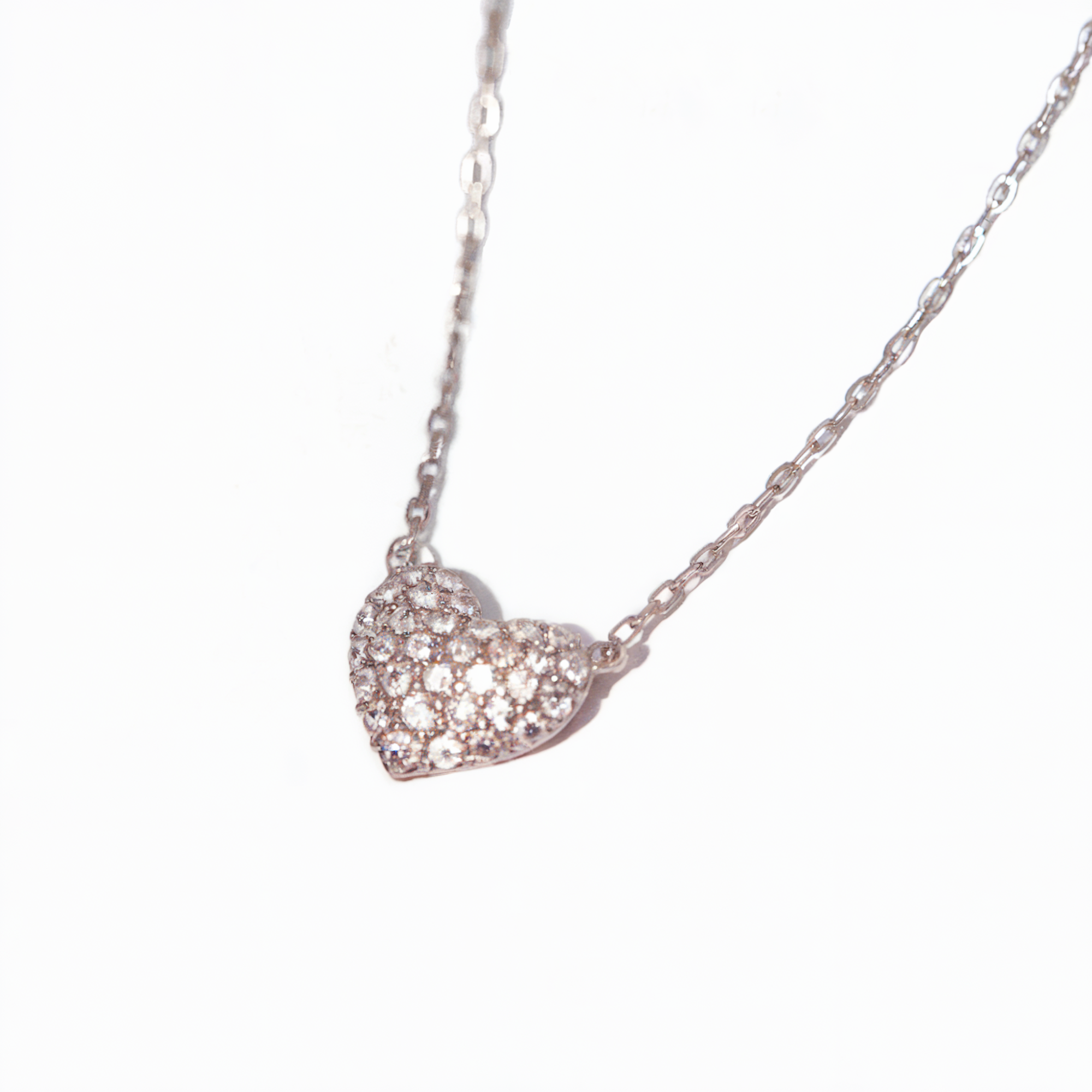 Collier Cœur Grappe de Diamants