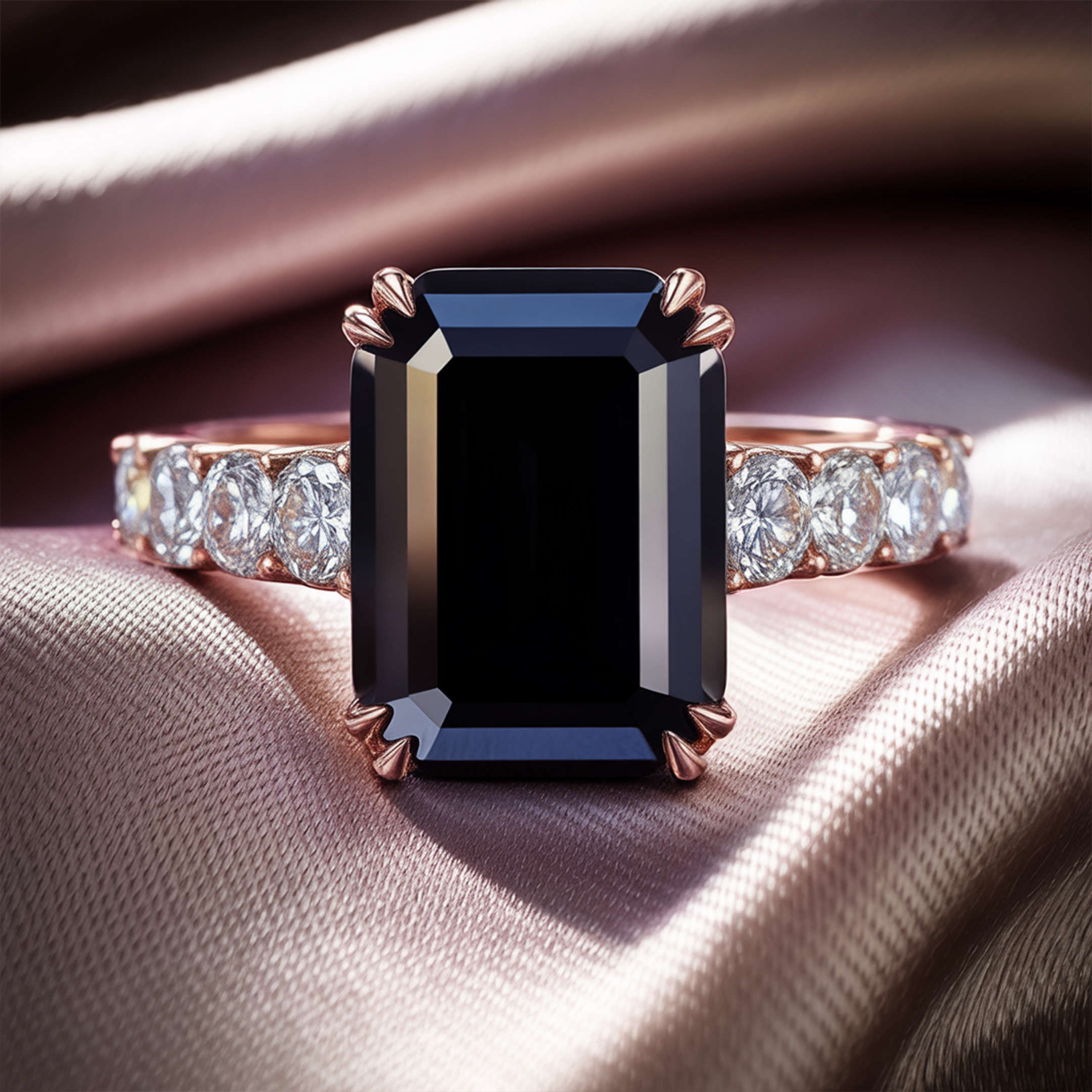 The Camilla - Black Moissanite Ring