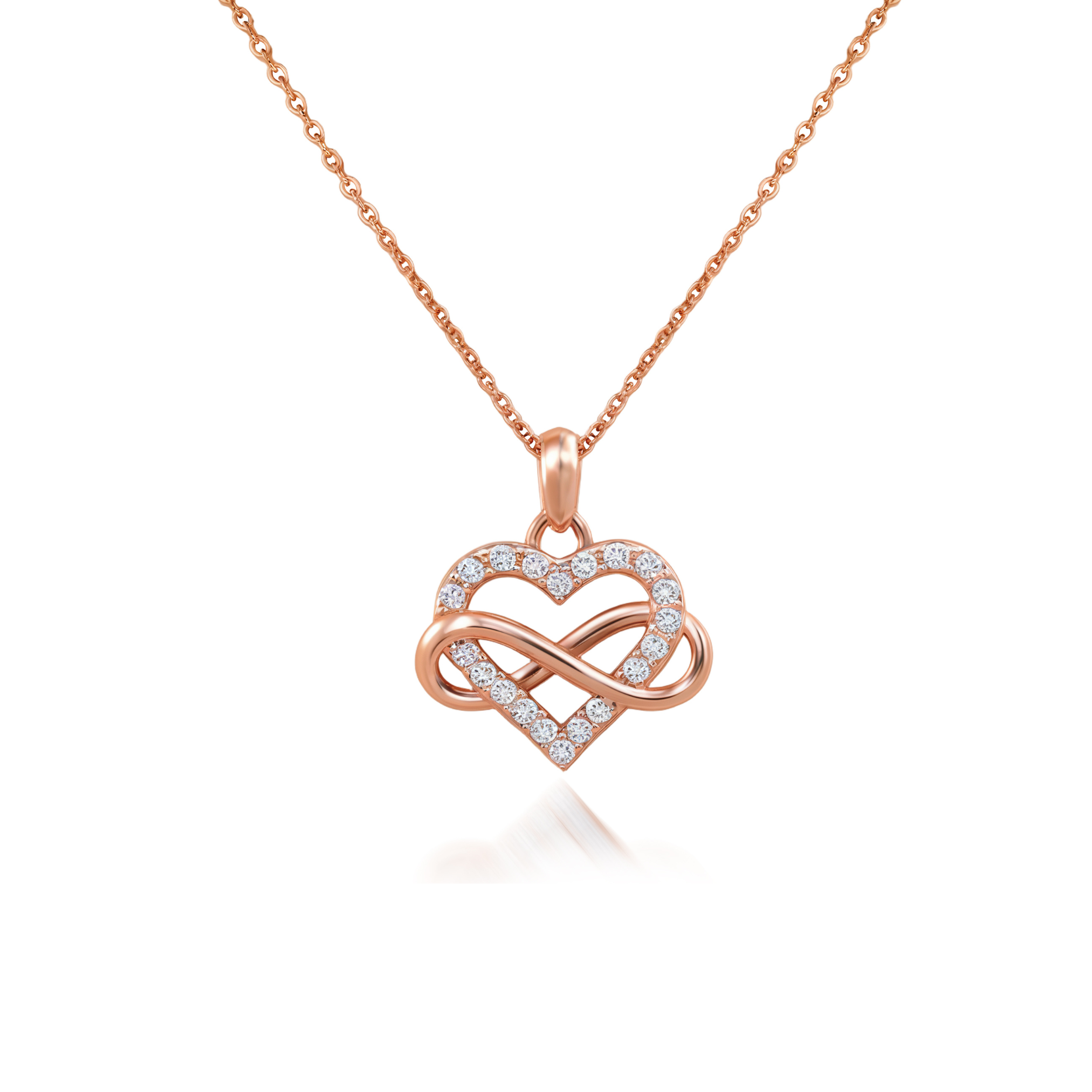Pendentif Cœur Infini Diamant Or Rose