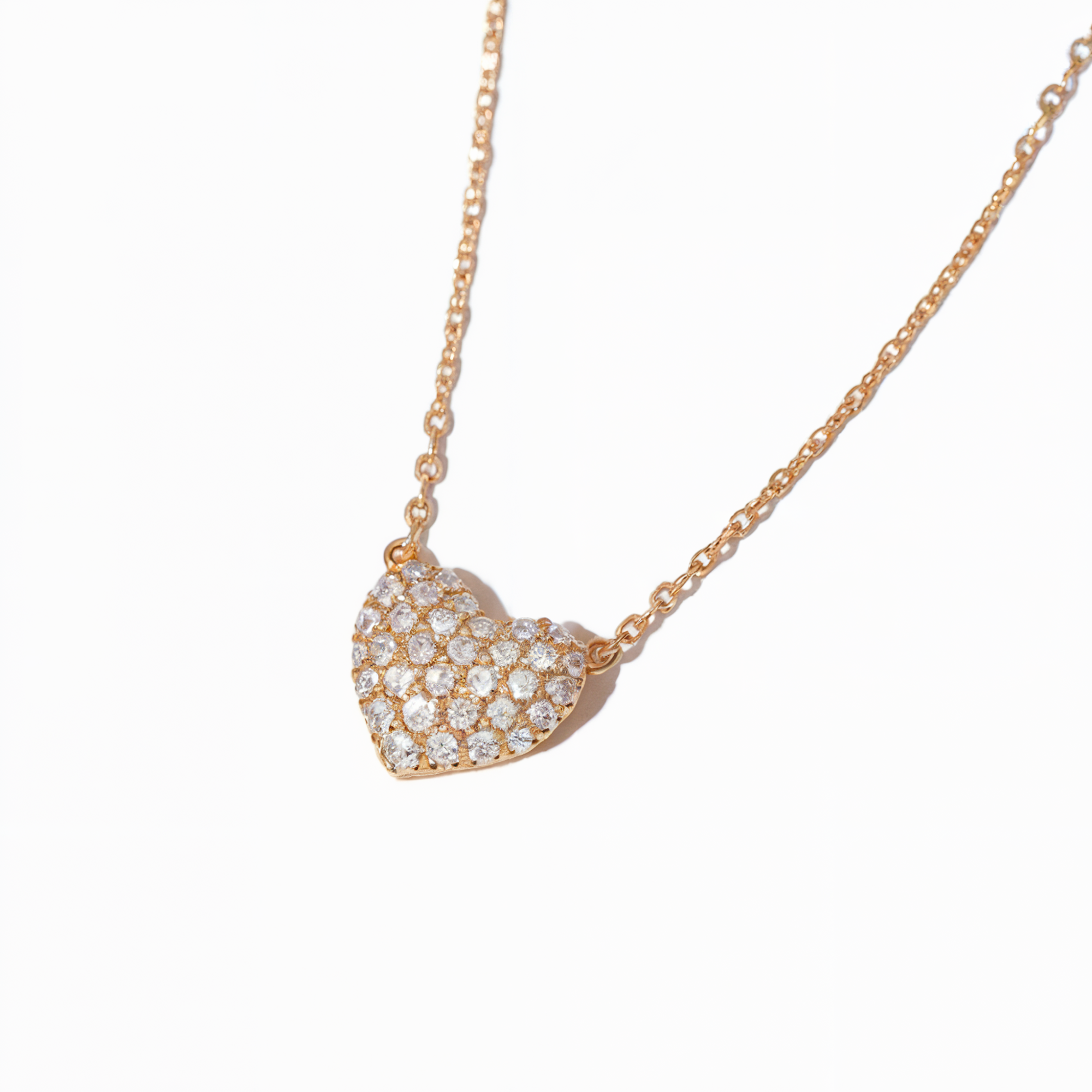 Collier Cœur Grappe de Diamants