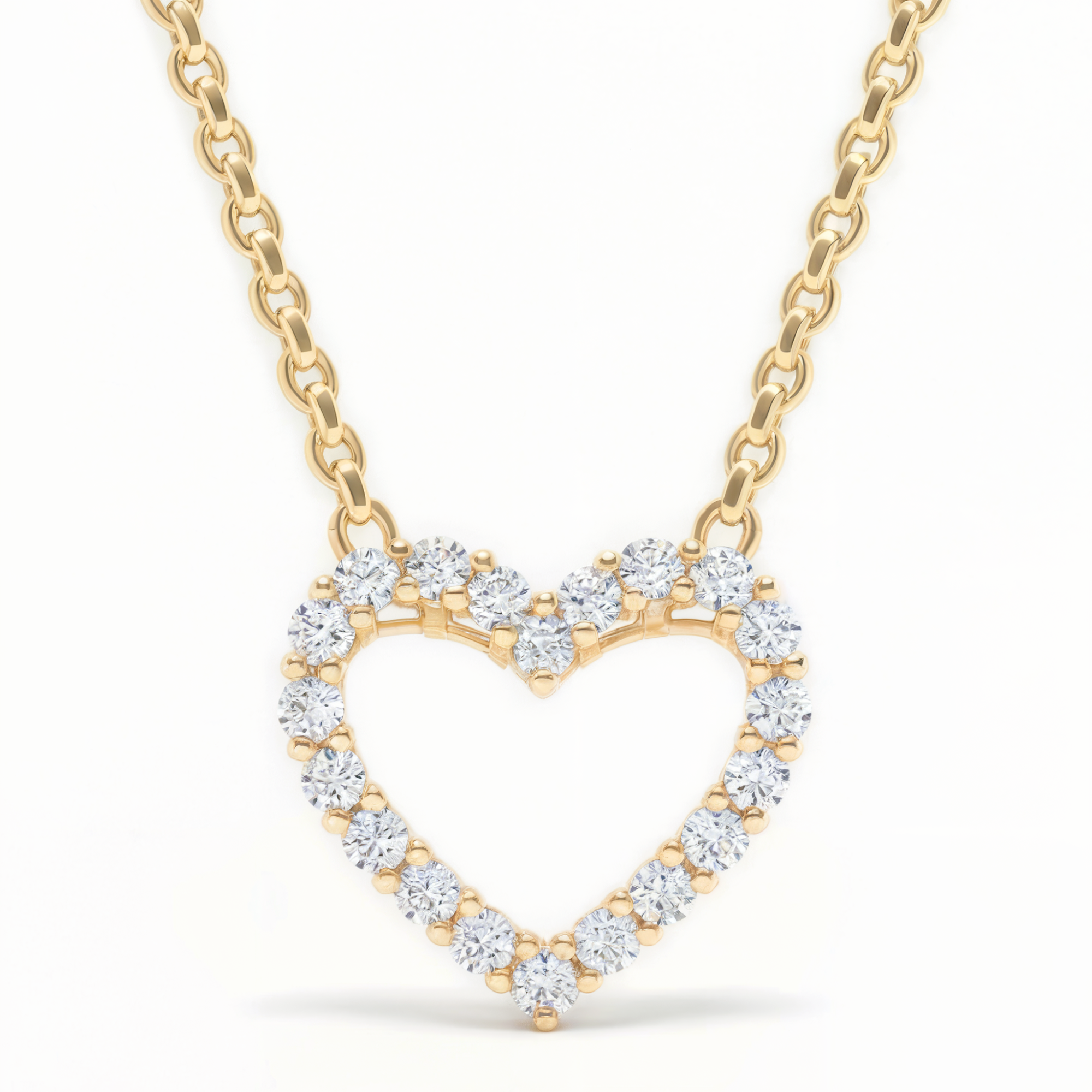 Collier avec Pendentif Diamant Coeur
