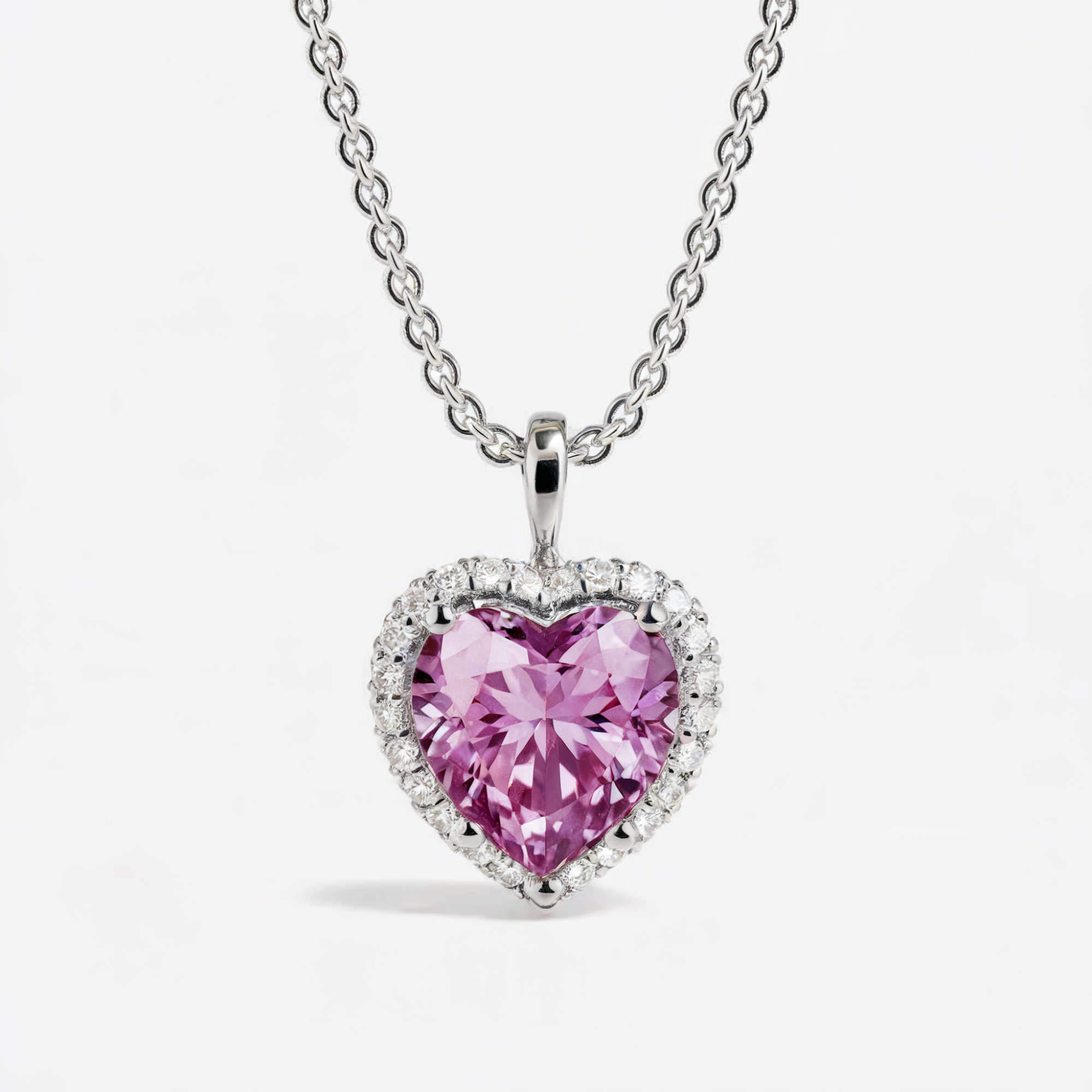 Collier Secret Halo en Forme de Cœur