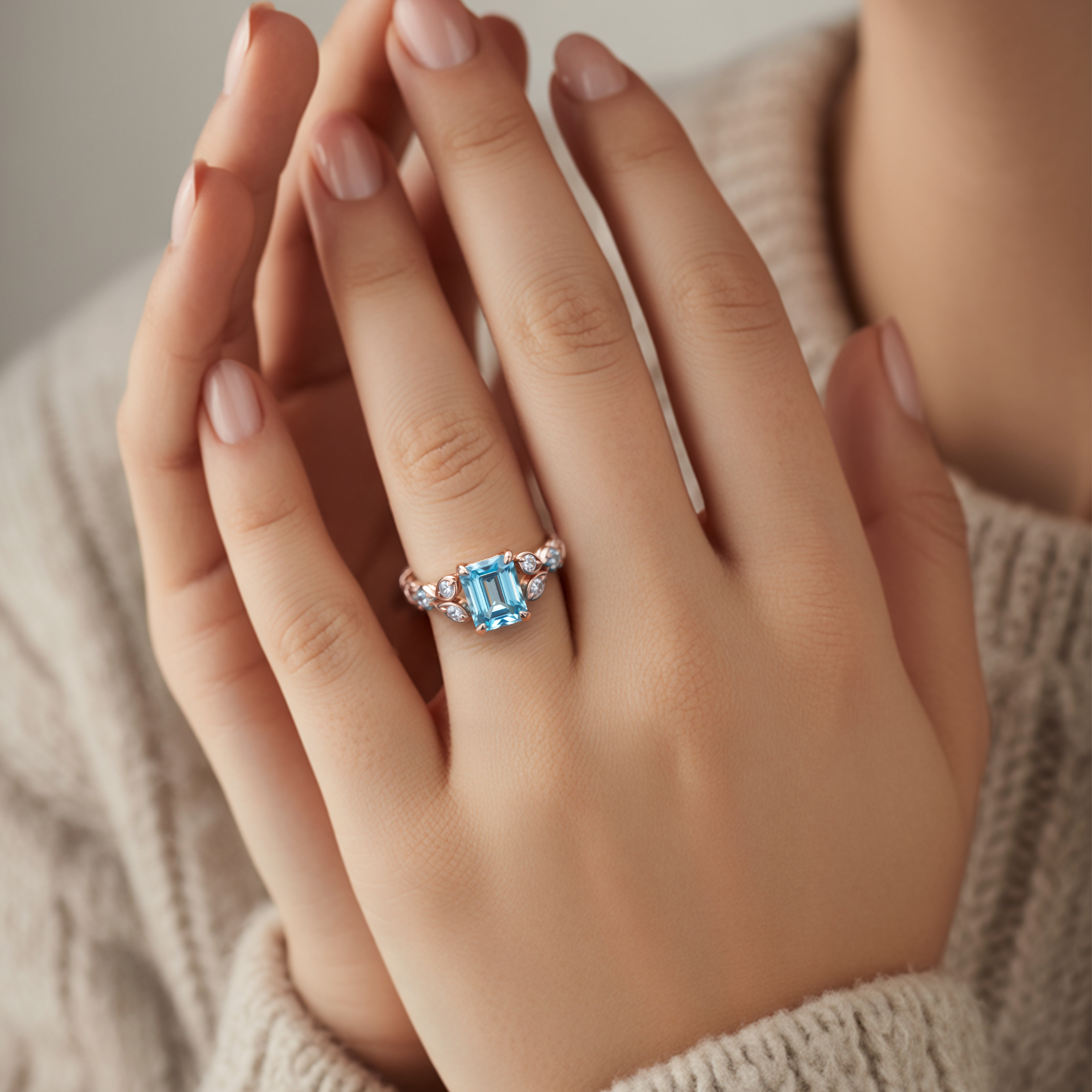 The Katalina Emerald Cut Moissanite Ring