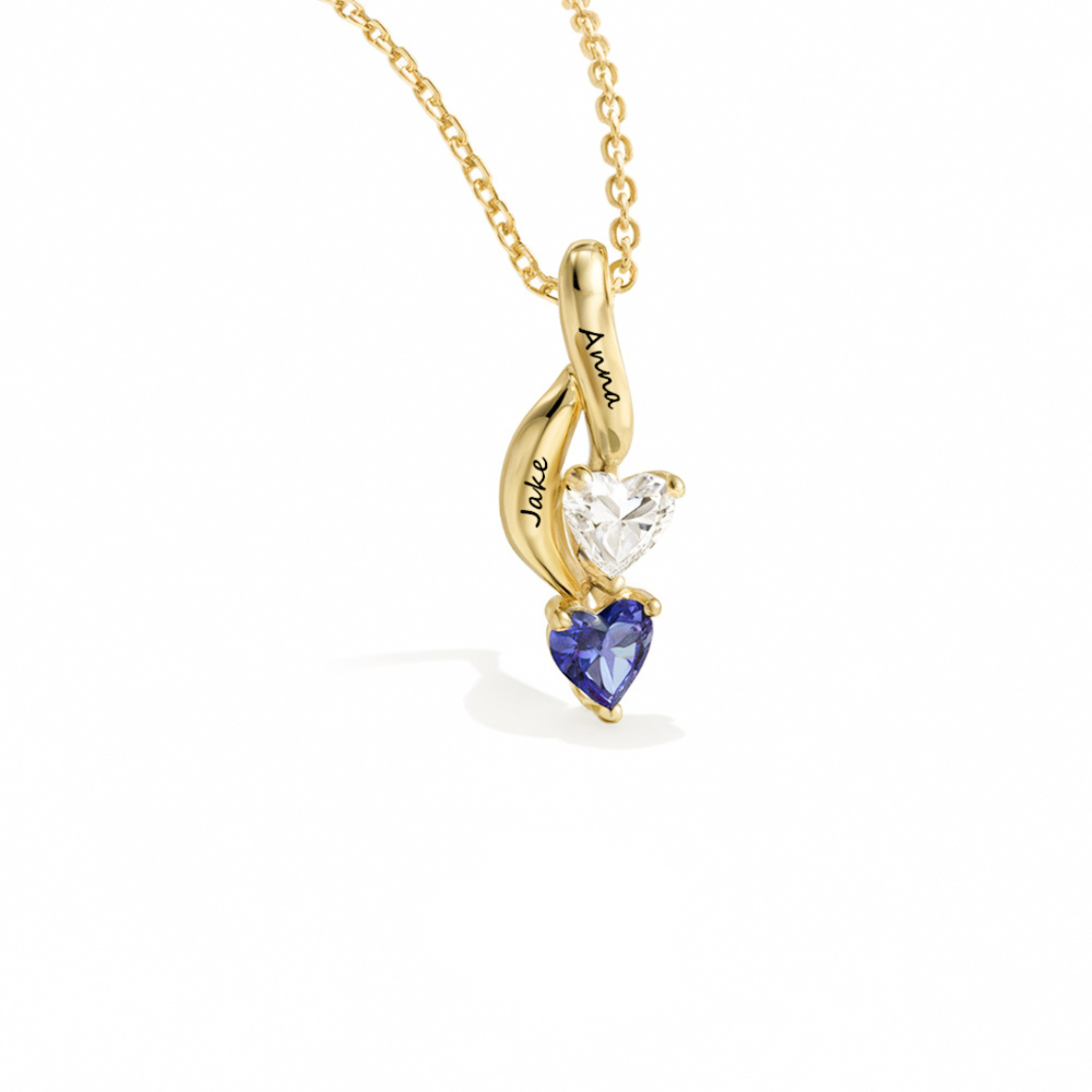Collier infini avec pierre de naissance en cœur