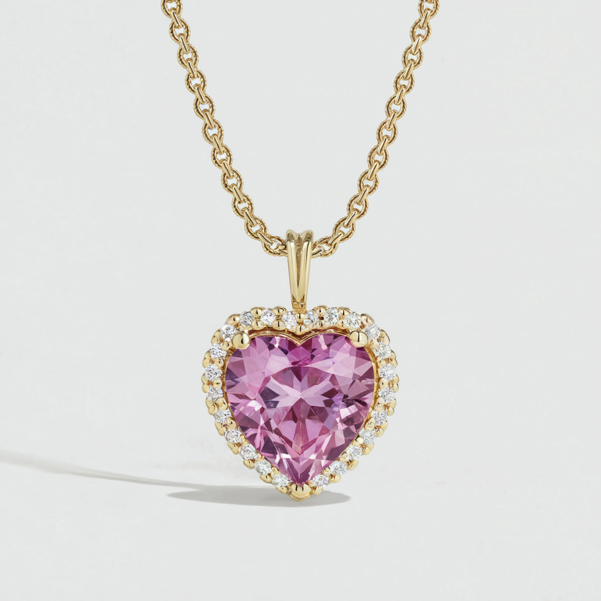 Collier Secret Halo en Forme de Cœur