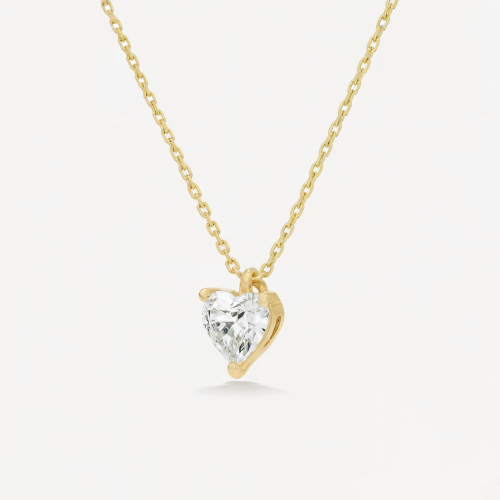 Collier Pendentif Solitaire Cœur Moissanite