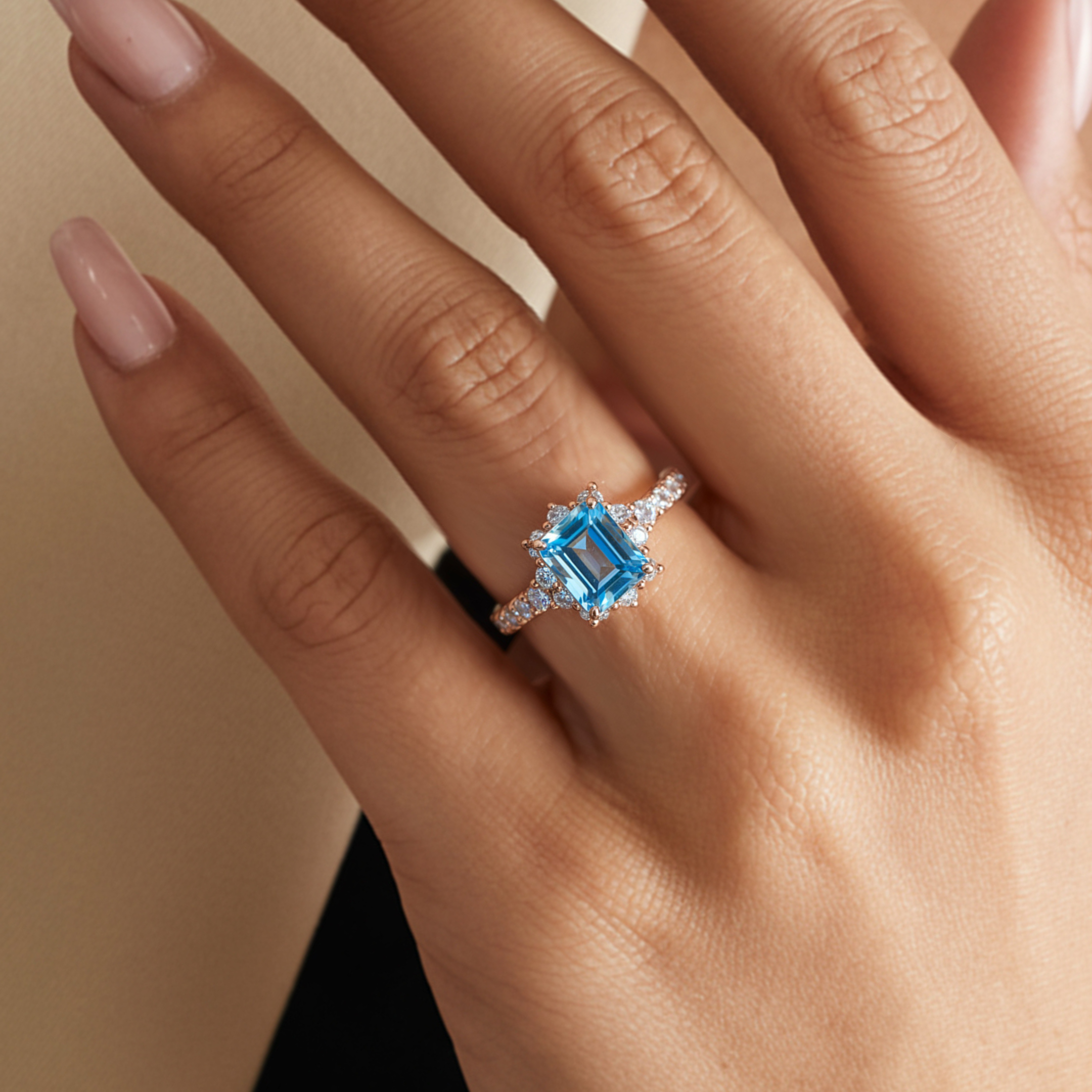 The Caterina Emerald Cut Moissanite Ring