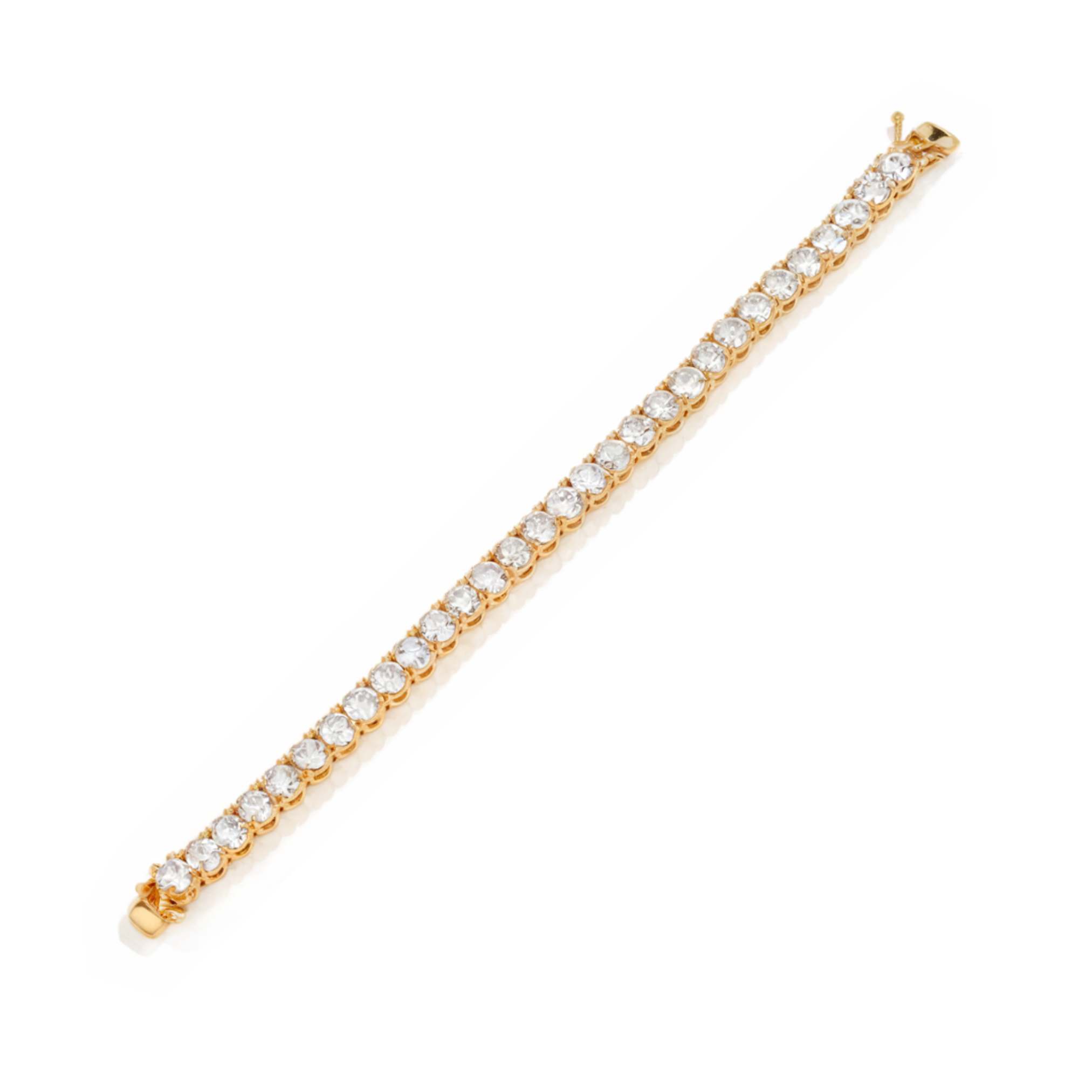 Élégant bracelet tennis en or rose et moissanite